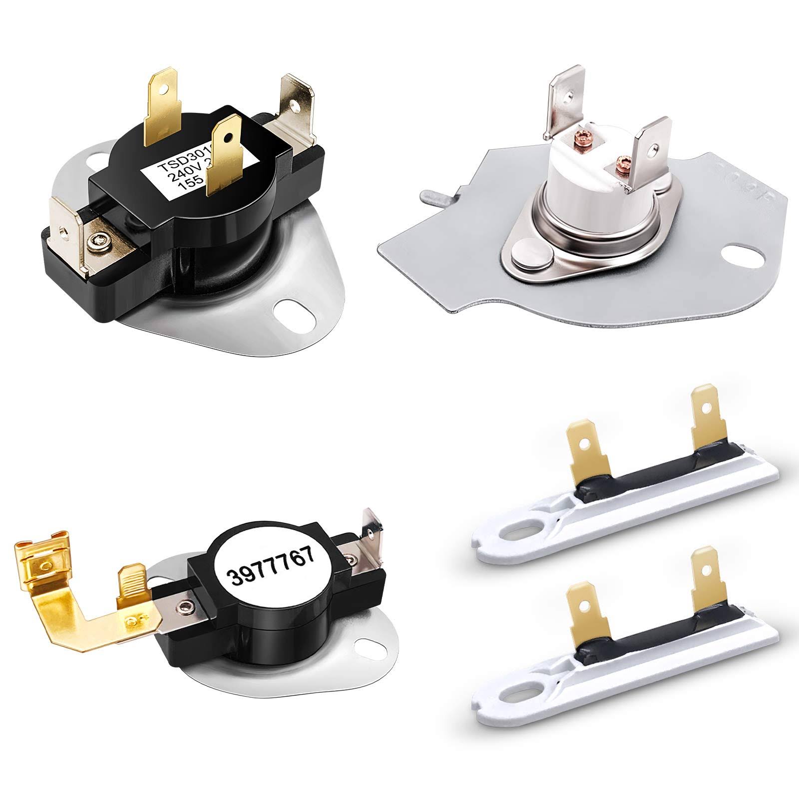 Vancasuk 3392519 Dryer Thermal Fuse 3387134 High-Limit Thermostat 3977393 Cut-Off Switch 3977767 Dryer Thermostat for Whirlpool Kenmore Maytag