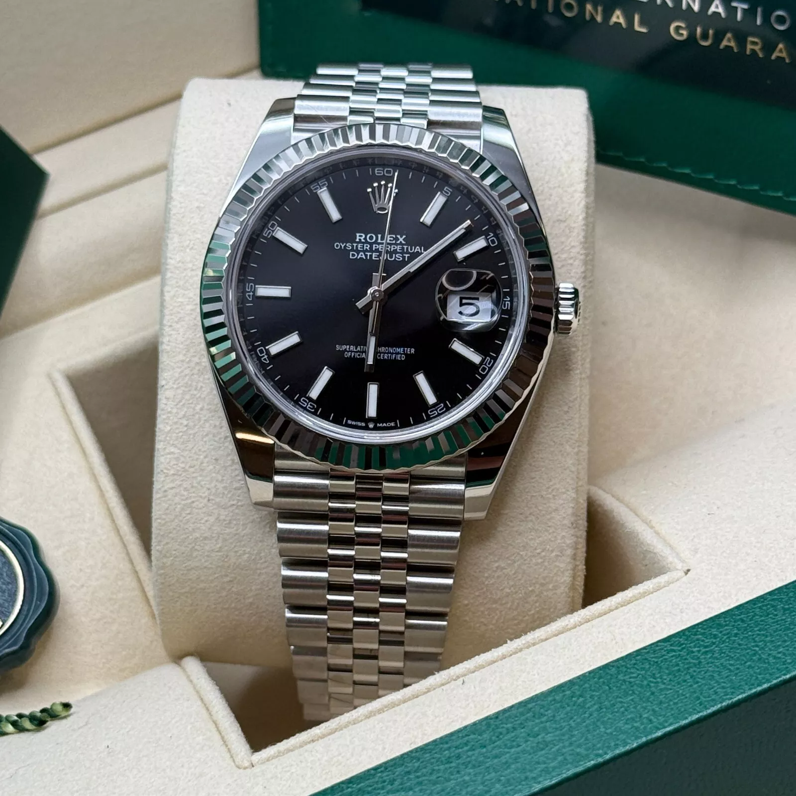 [Super Clone]RLX  Datejust Black Index Jubilee 41mm Stainless Steel - 126334-0018