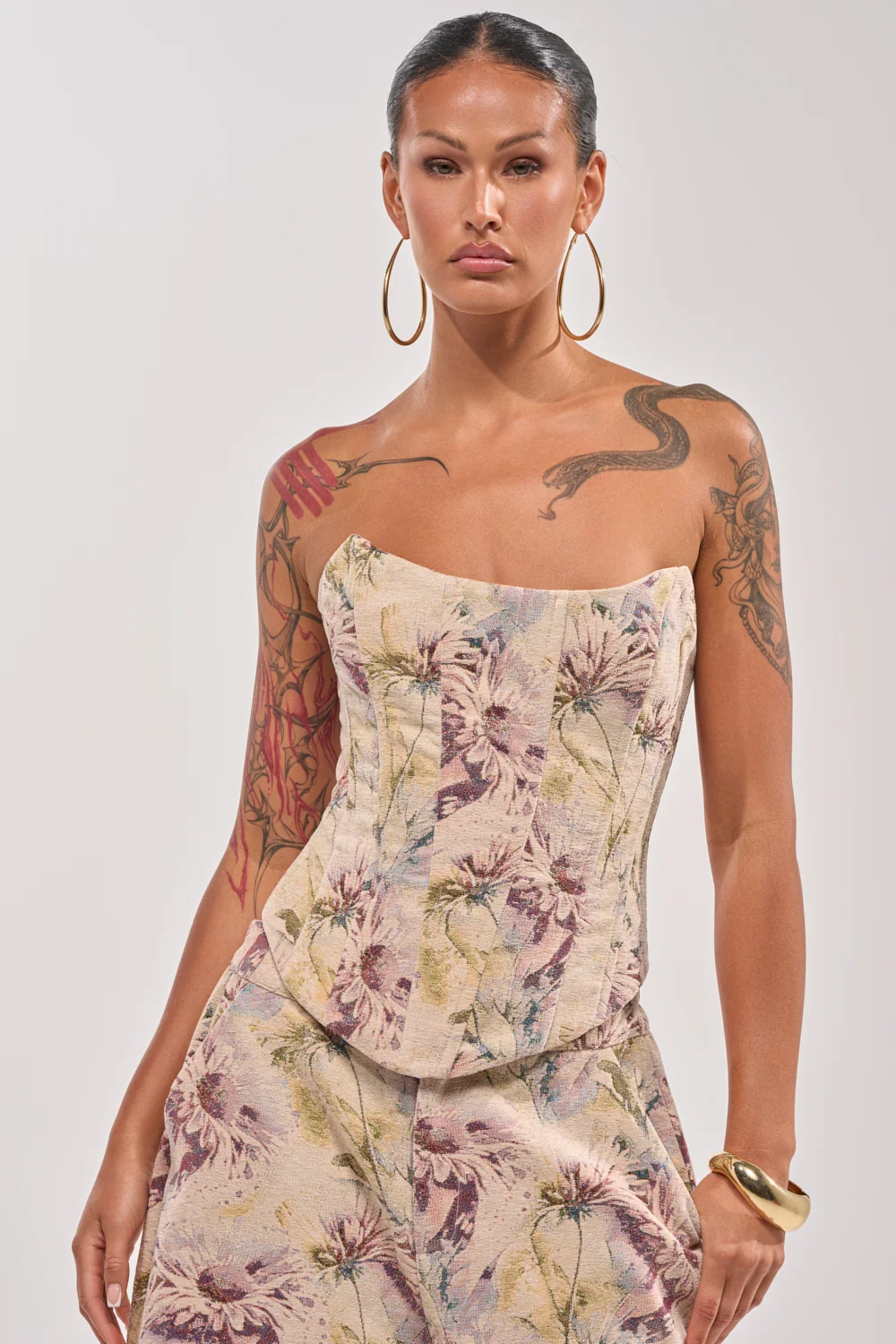 SWEETIE PIE BROCADE CORSET TOP - Akira Store