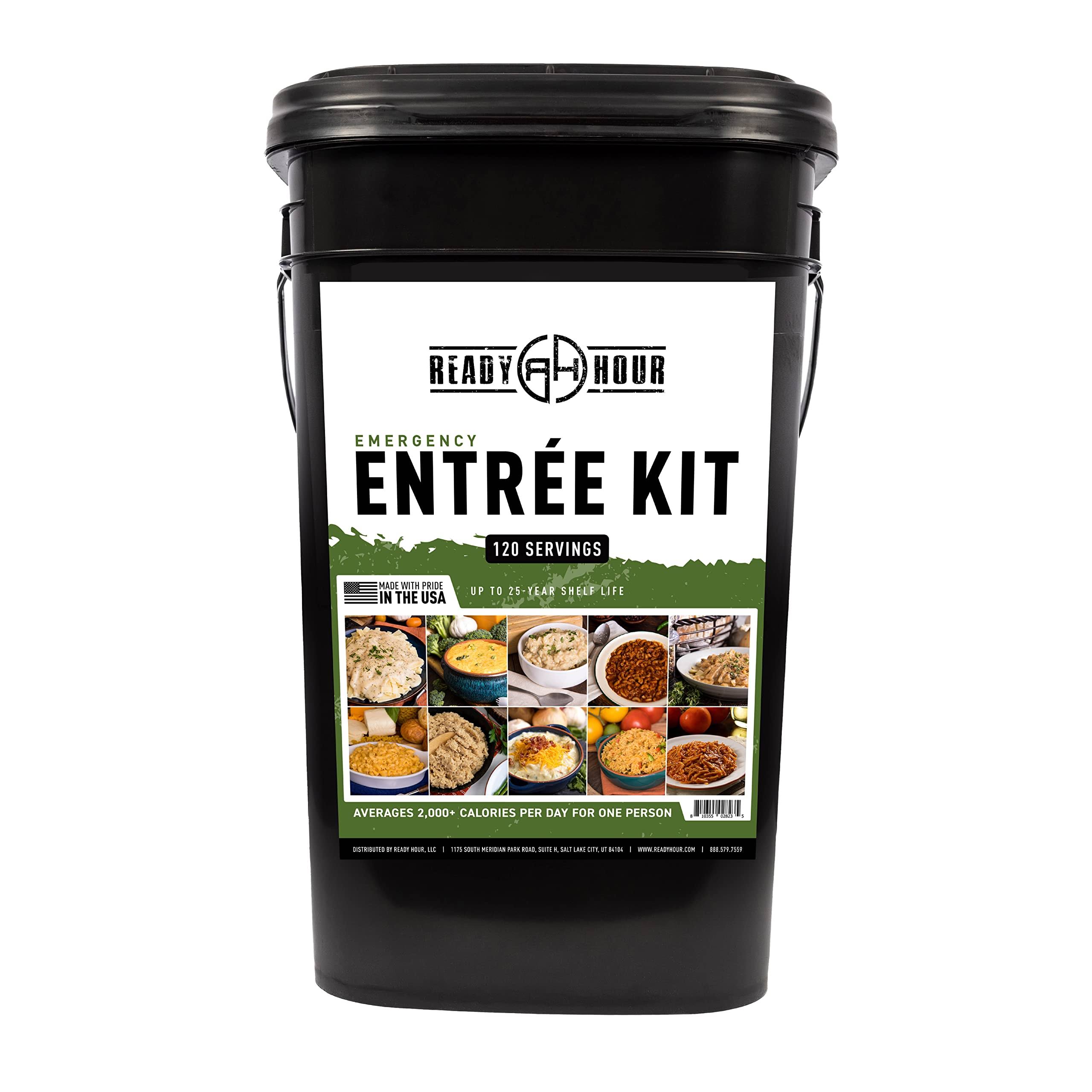 Ready Hour Emergency Meal Entres Real Non-perishable Meals 25-Year Shelf Life Portable Durable Flood-safe Container 120 Servings