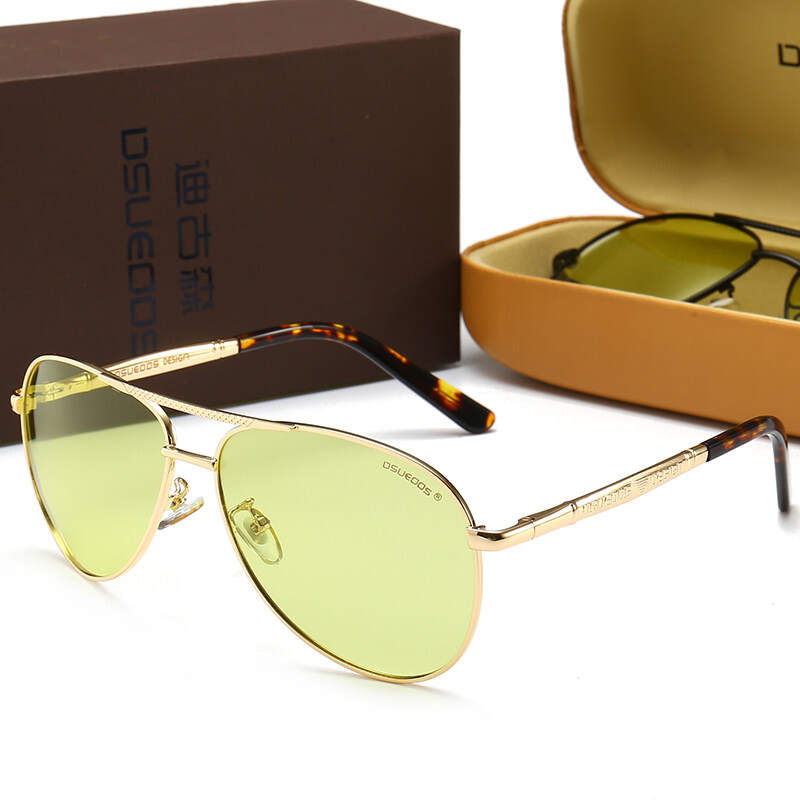 DSUEOOS HD Night Vision Driving Glasses - Polarized Anti-Glare Aviator Sunglasses for Men & Women - Enhance Clarity for Night Driving - DSUEOOS