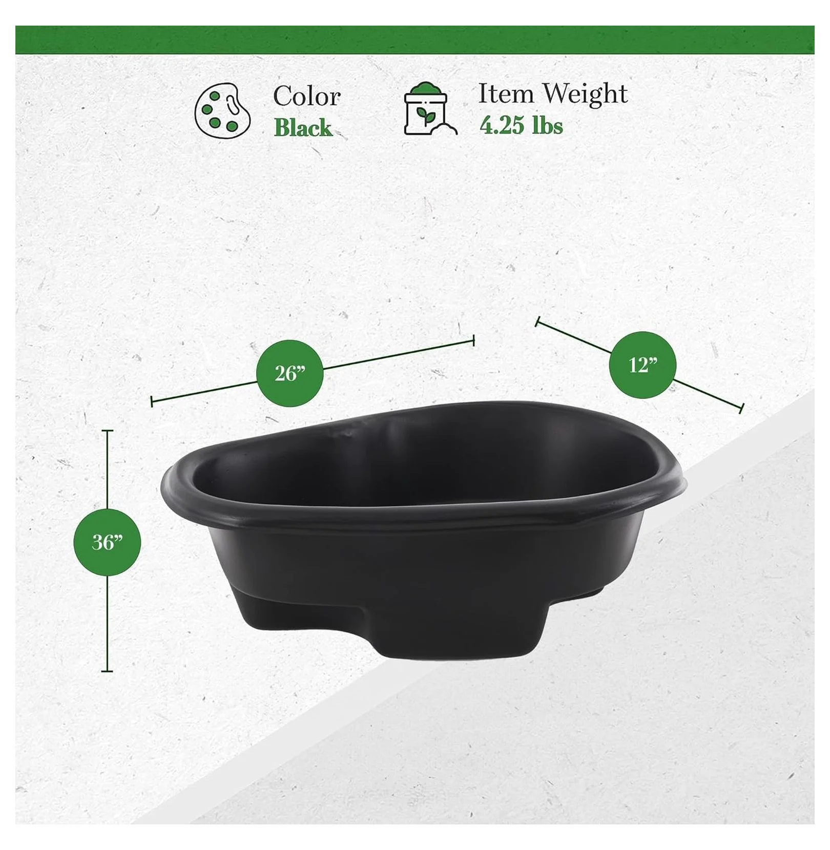 Products Rigid Preformed Pond Liner, Fish and Plant Safe, Lightweight 4.25 pounds, Holds up 33 Gallons, Black - Image 3
