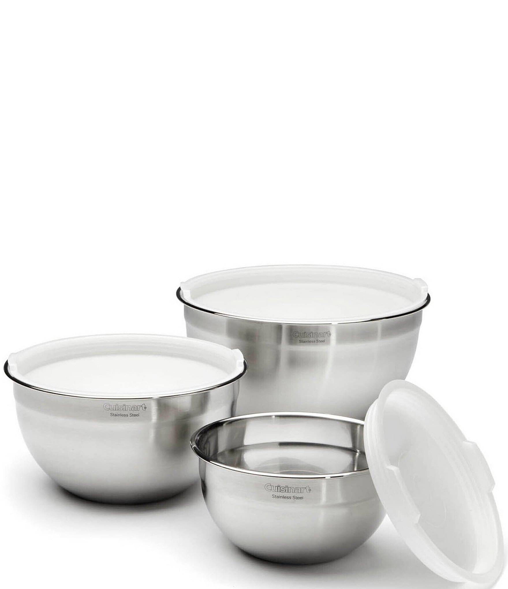 Cuisinart Set of 3 Stainless Steel Mixing Bowls with Lids