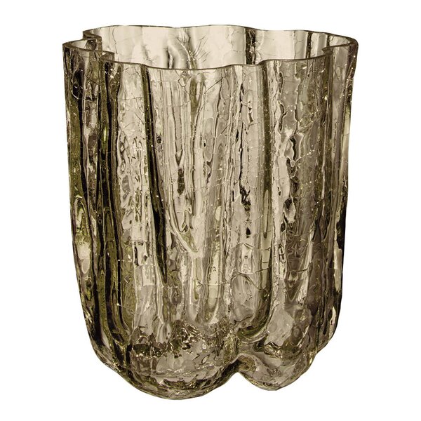 Crackle vase 12 cm taupe