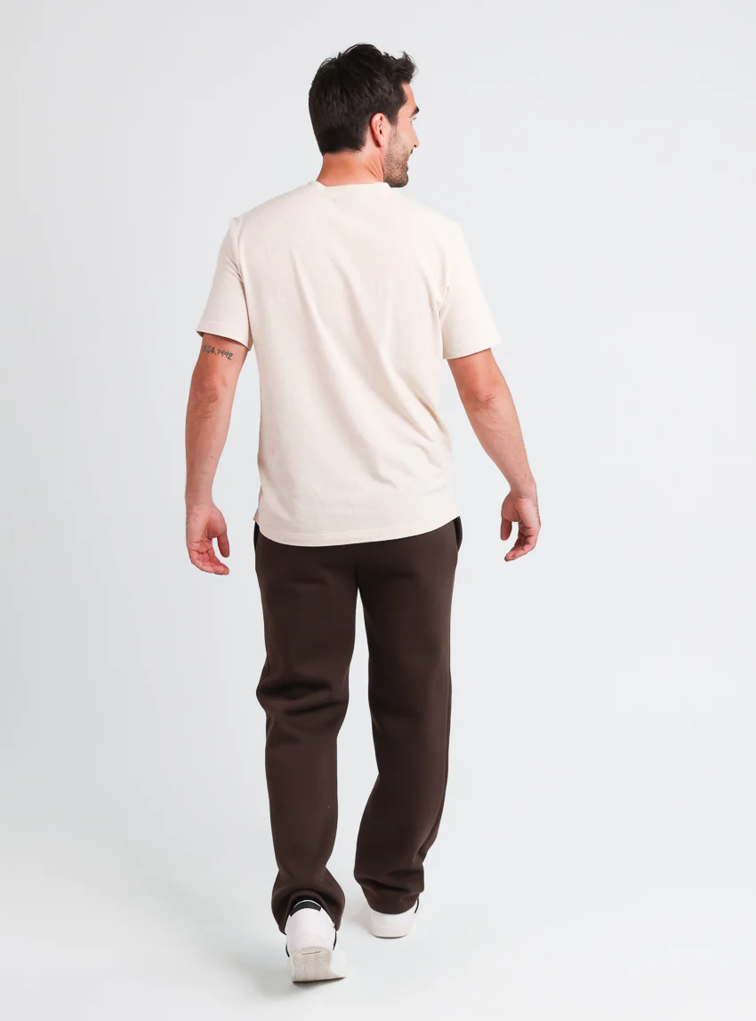 Pantalon jogging homme molleton marron