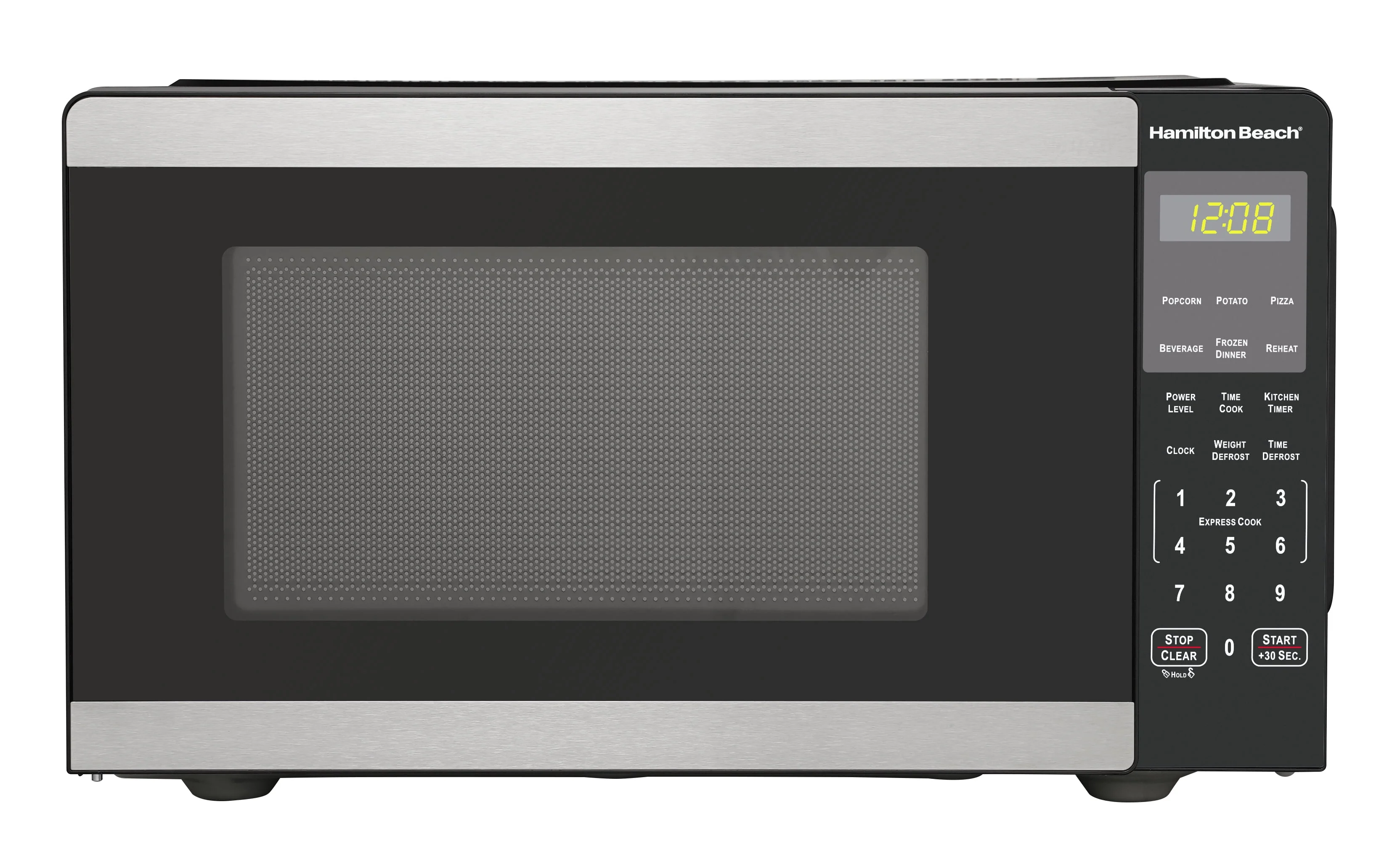 Hamilton Beach 0.9 cu ft Countertop Microwave Oven, 900 Watts, Stainless Steel, New