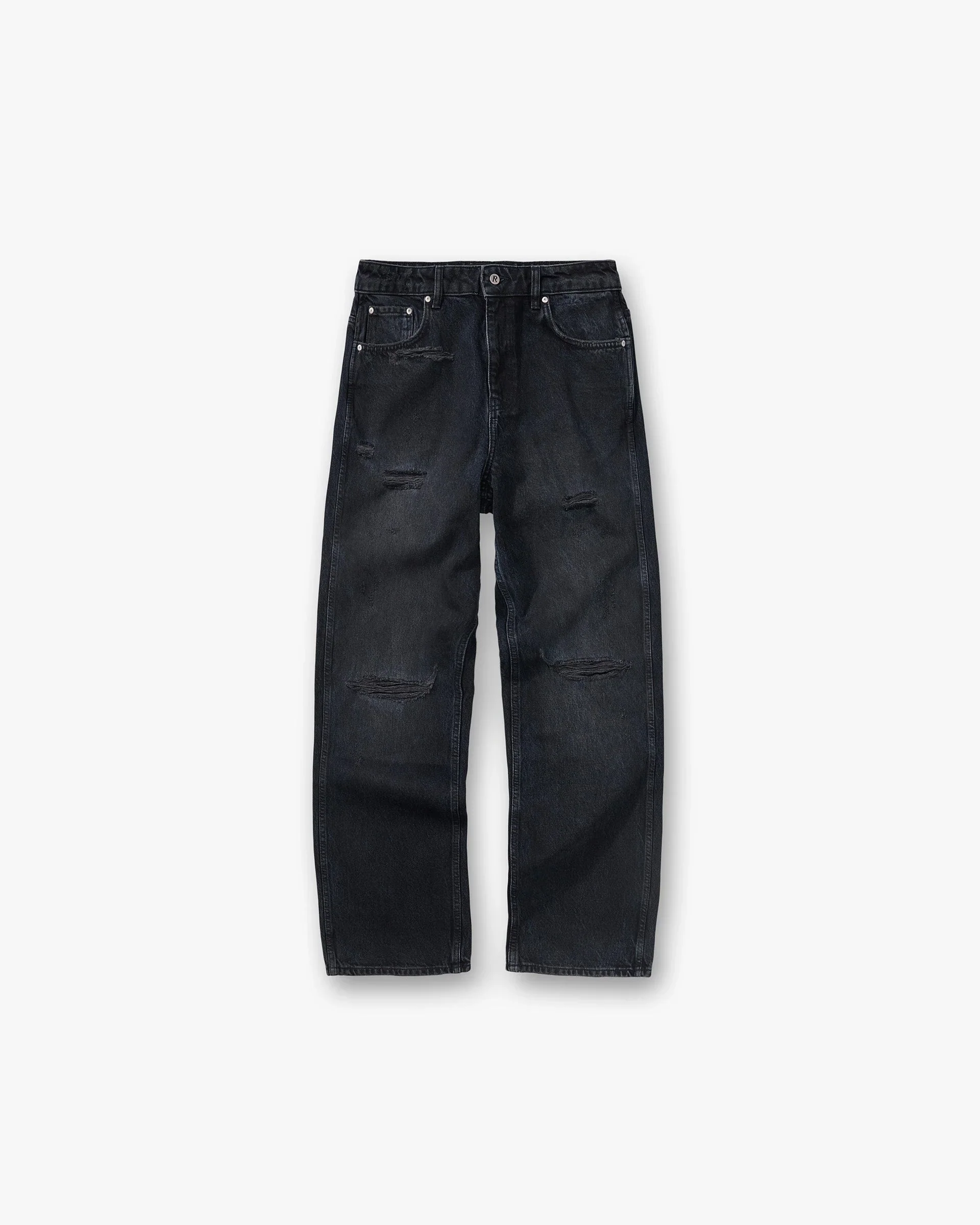 R3 Distressed Baggy Denim - Petrol