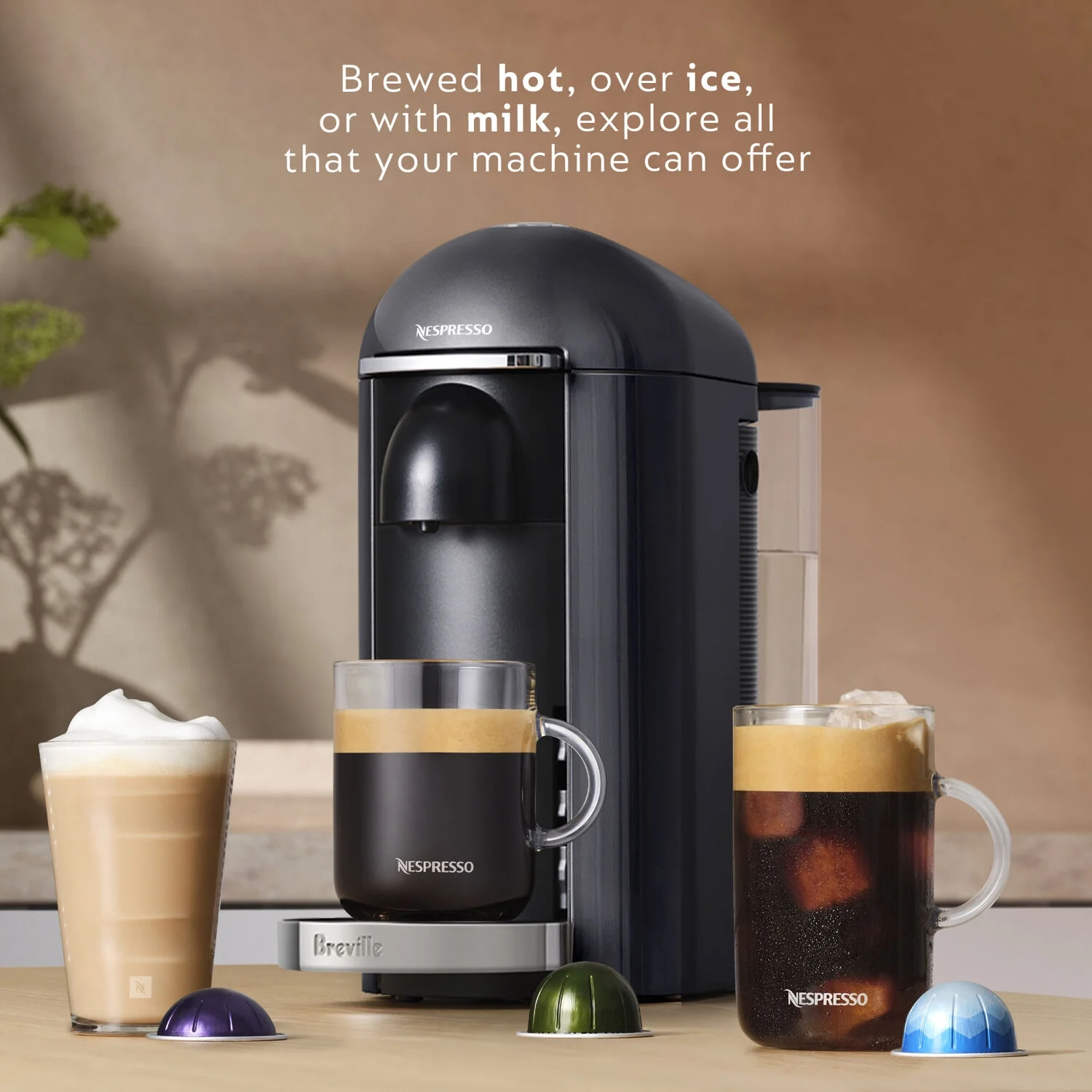New VertuoPlus Deluxe Coffee and Espresso Single-Serve Machine in Piano Black(Black) - Image 3