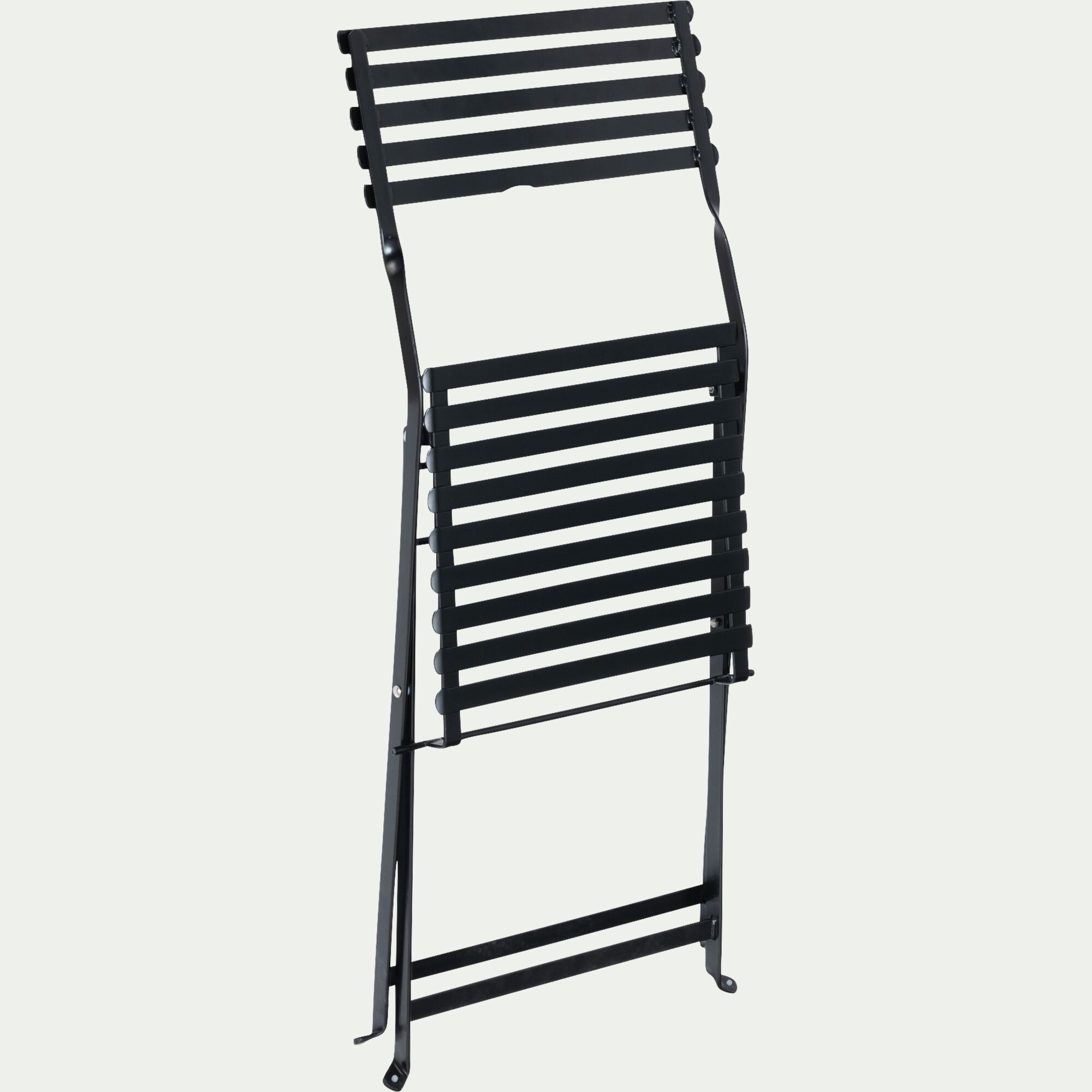 CERVIONE - Chaise de jardin pliante en acier - noir