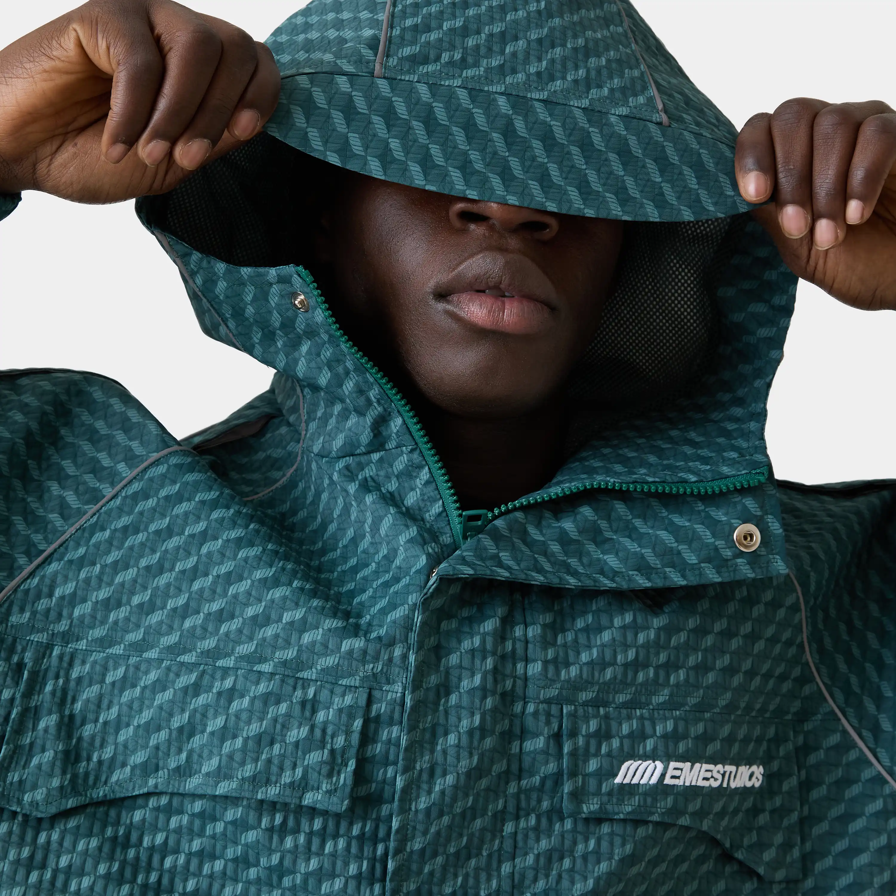 Echo Forest Grid Windbreaker