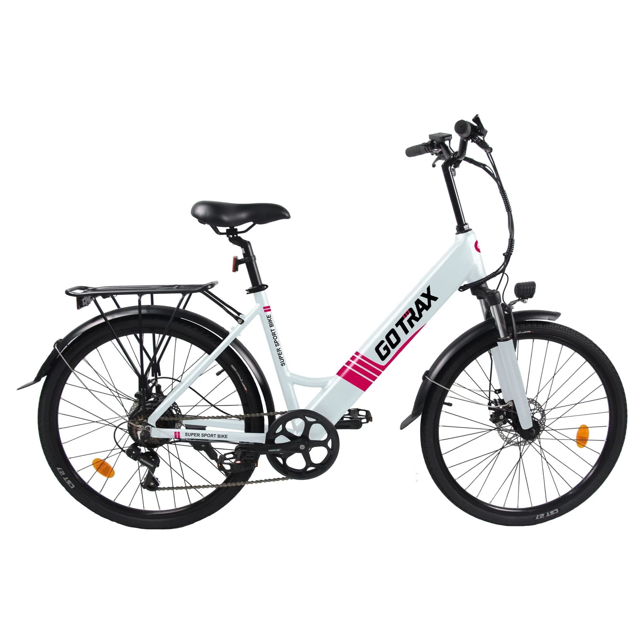 GOTRAX Endura 26" Electric Bike for Women, 250W up 15.5mph, Adults Electric Commuter Bicycle, White