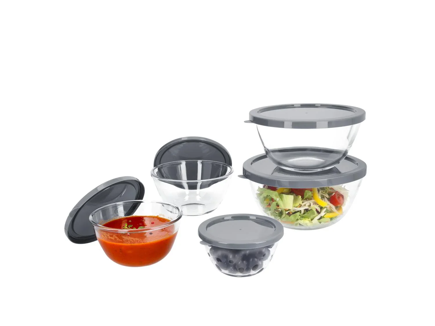SILVERCREST Set de 5 botes de conservation en verre