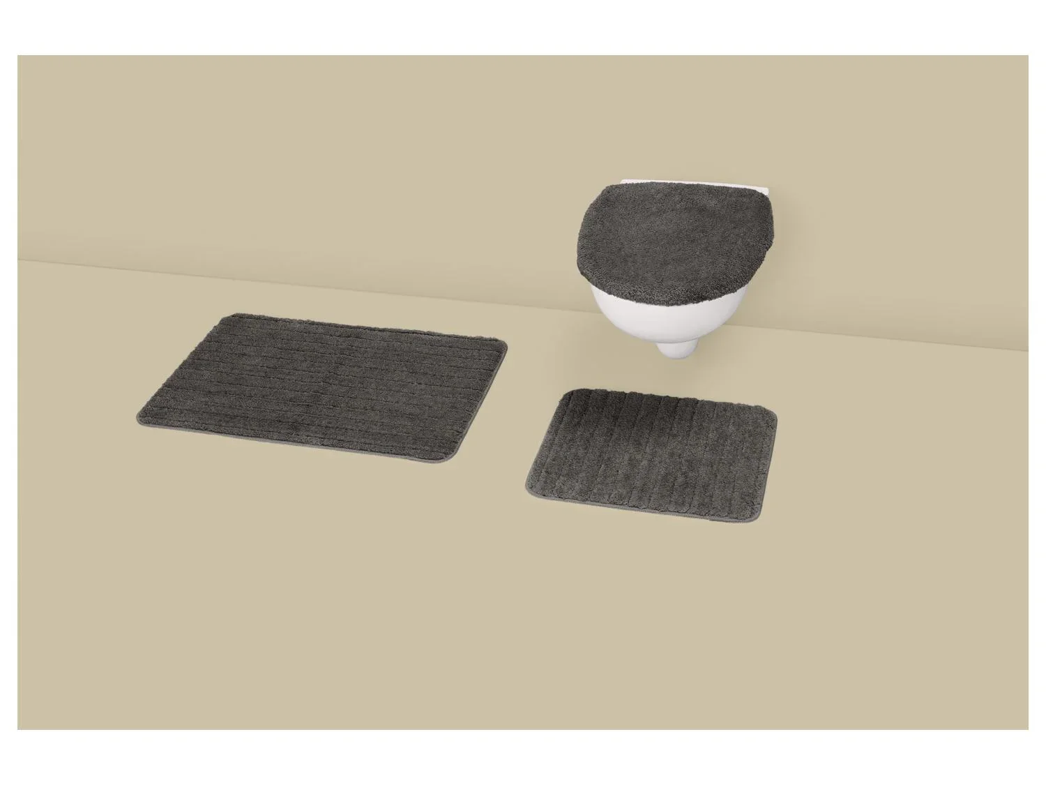 LIVARNO Set de 3 tapis de salle de bains