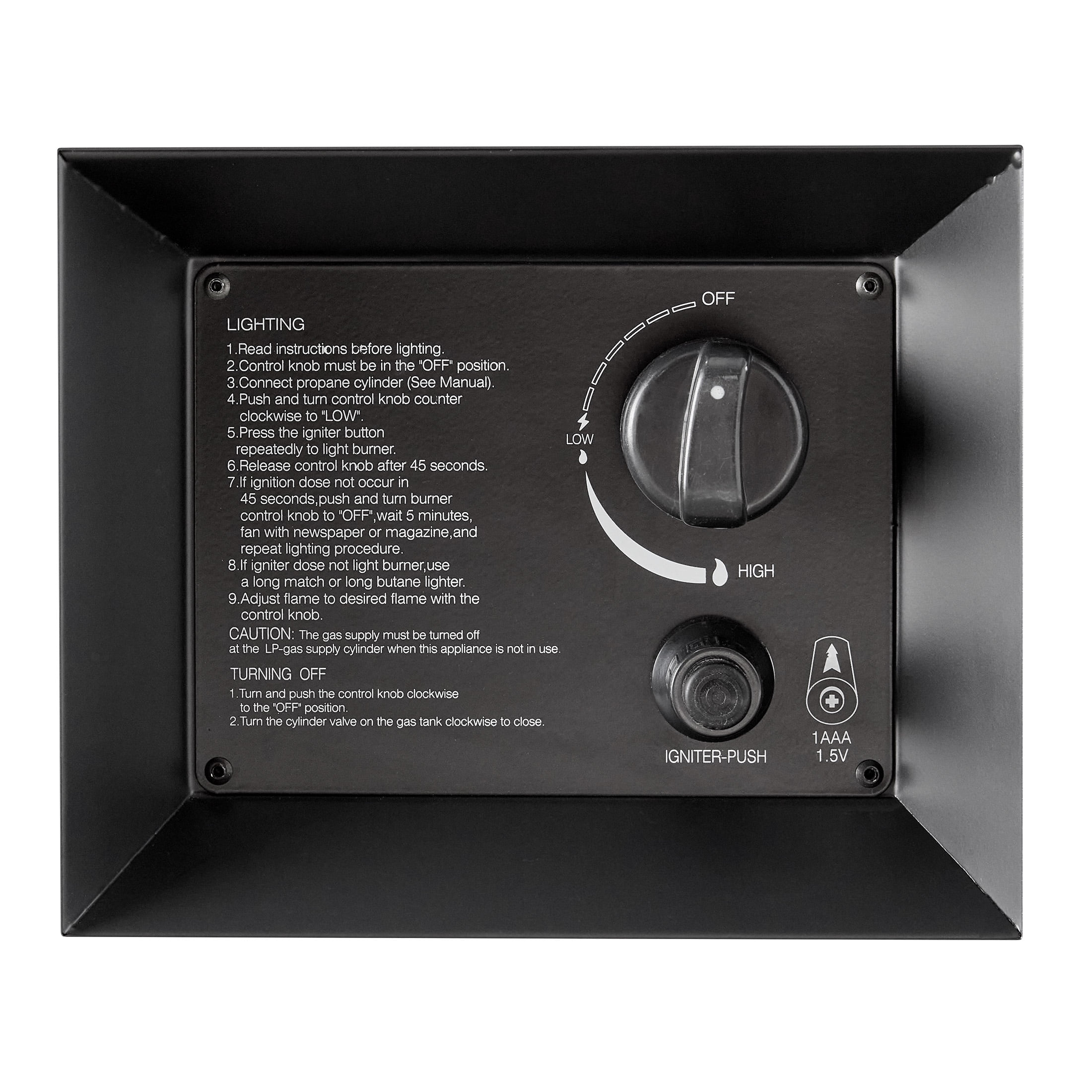 42" Rectangle Black Finish Modern Steel Fire Pit: 42" x 20" 50000 BTU Propane Fire Pit Table with Lid, Tank Hideaway and Cover - Image 3