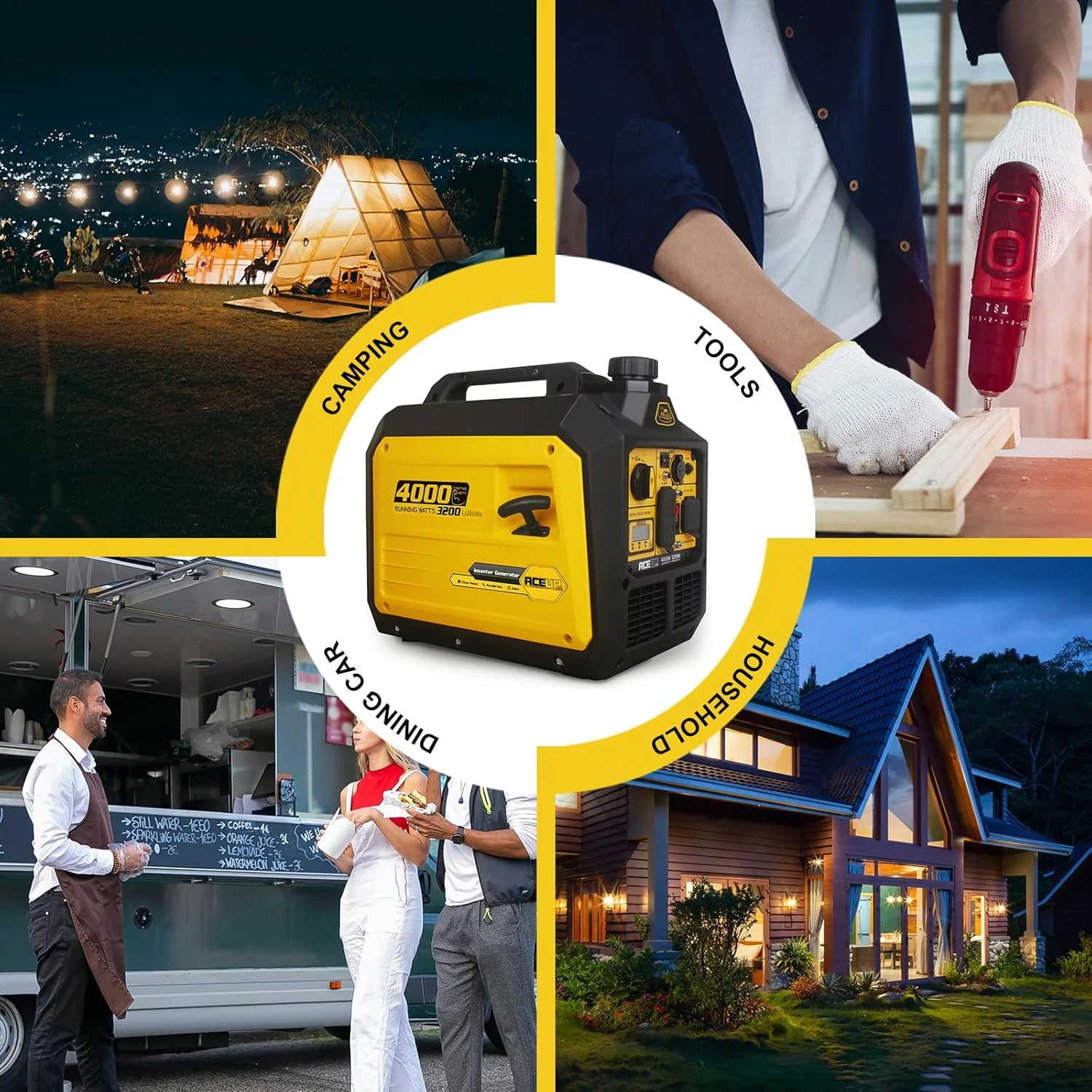 4000 Watt Portable Inverter Generator, Gas Powered Generator Quiet for Home, 3500W RV-Ready, EPA Compliant - Image 7