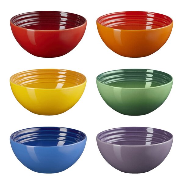 Rainbow skål 33 cl 12 cm 6 stk
