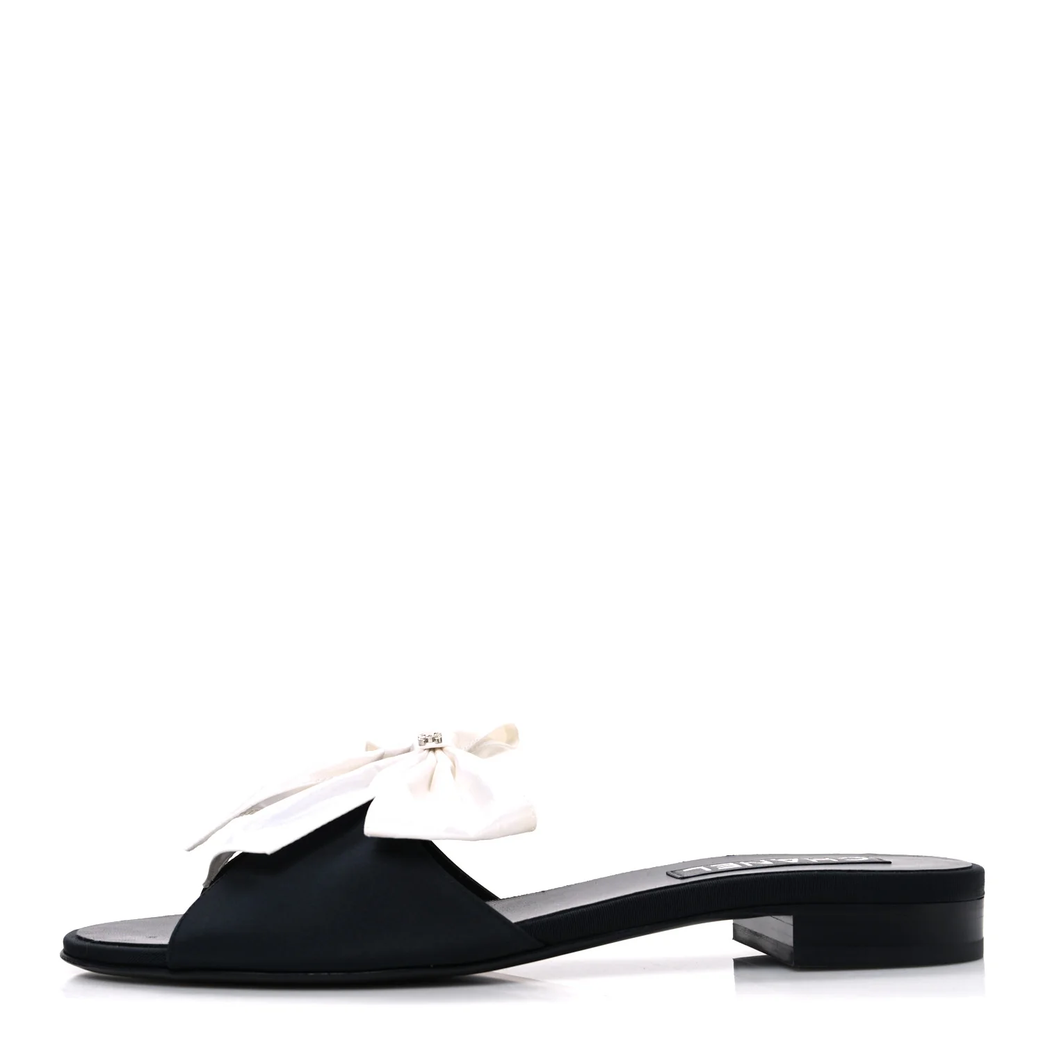Silk Bow CC Mules 41 Black White