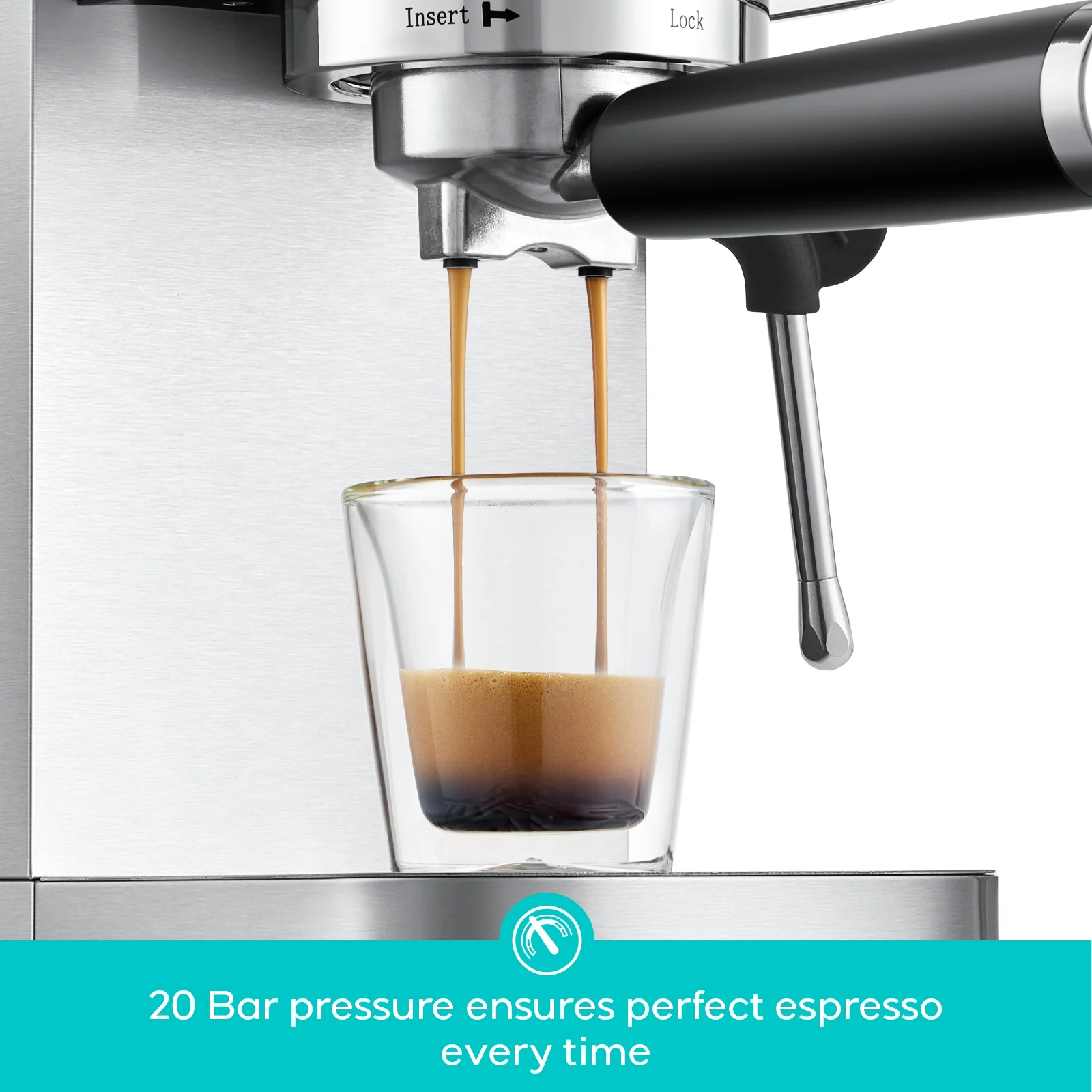 3700 Essential 20-Bar Espresso Machine and Coffee Maker, Stainless Steel(Silver) - Image 3