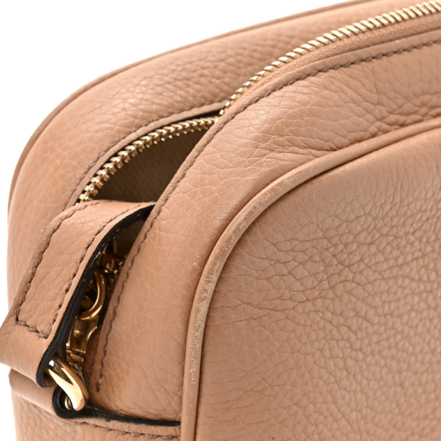 Pebbled Calfskin Small Soho Disco Bag Rose Beige
