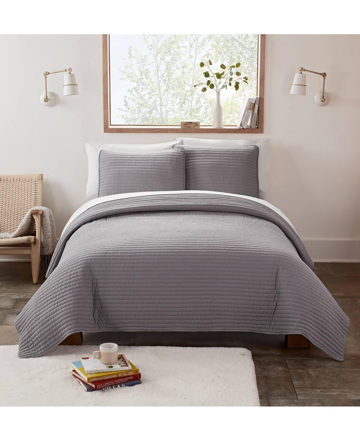 Ugg Devon Full/Queen Quilt Set in Seal Grey