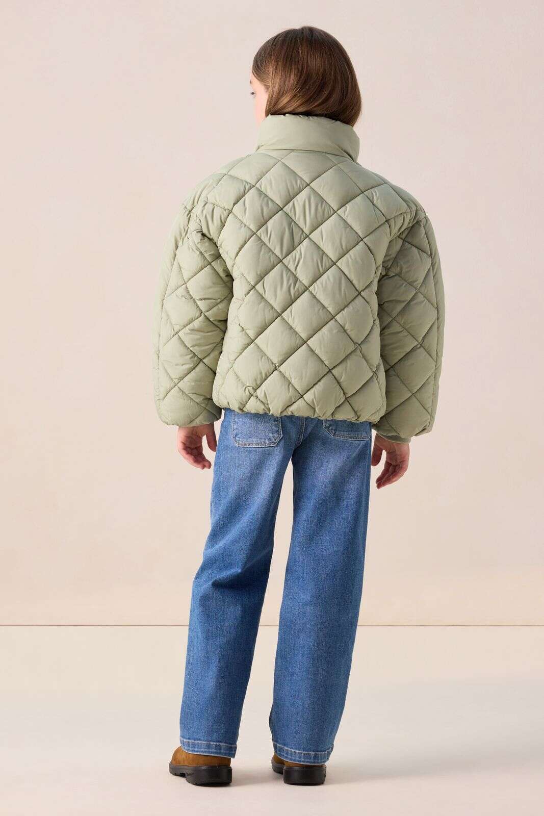 Lichtgroene puffer jas