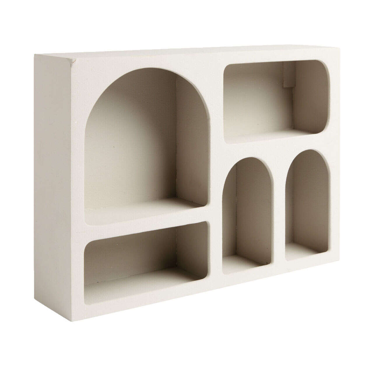Étagère en bois 6 niches blanc 40x9xH28cm