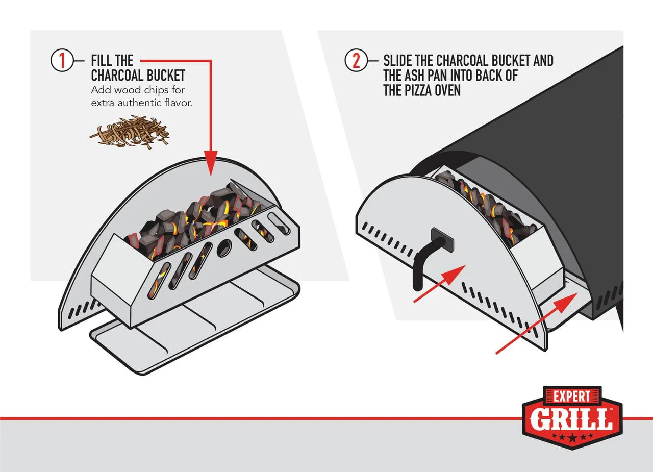 Expert Grill 15" Charcoal Pizza Oven, Black Image 6
