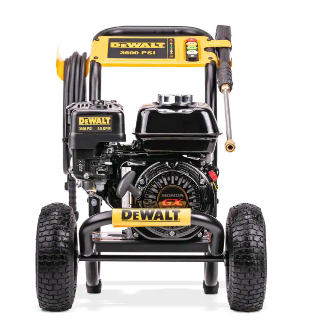 Nettoyeur haute pression professionnel à essence et eau froide DEWALT 3600 PSI 2,5 GPM avec moteur HONDA GX200