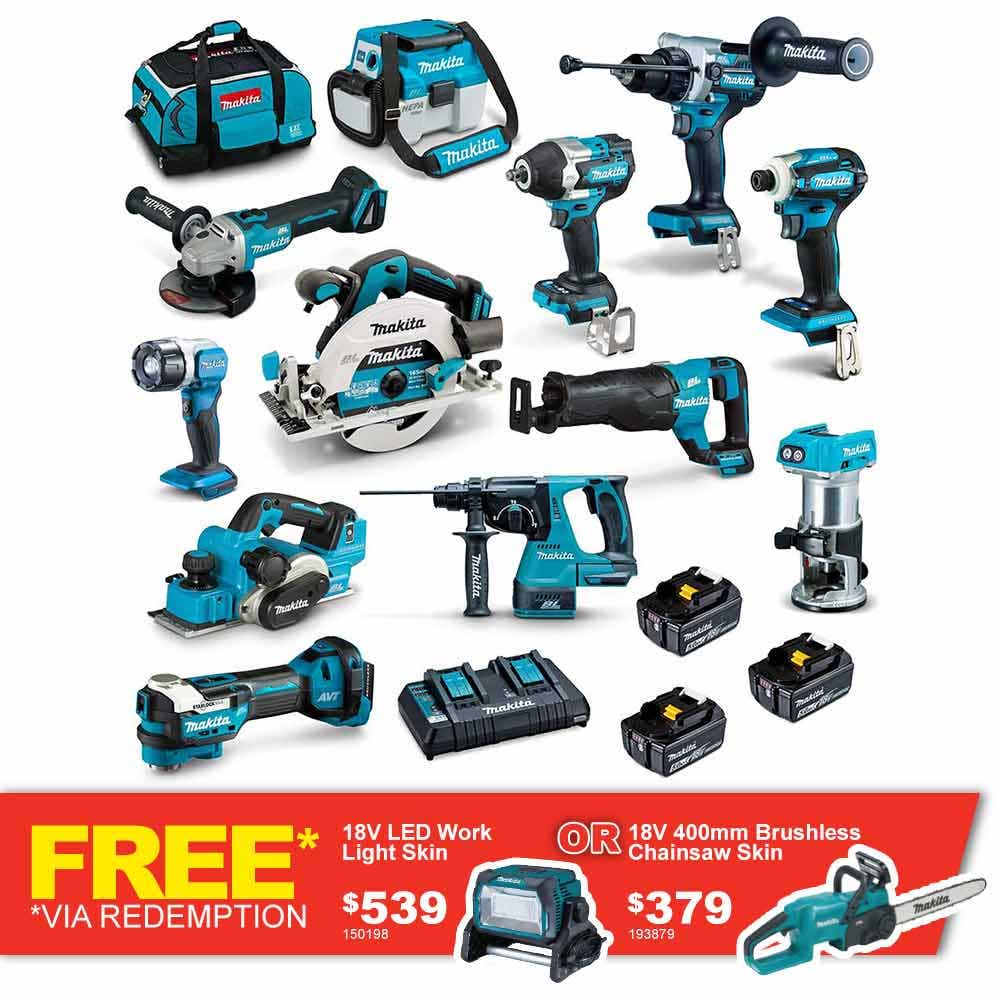 Kit combiné MAKITA 18V sans balais 12 pièces 3 x 5,0Ah DLX1202TX1