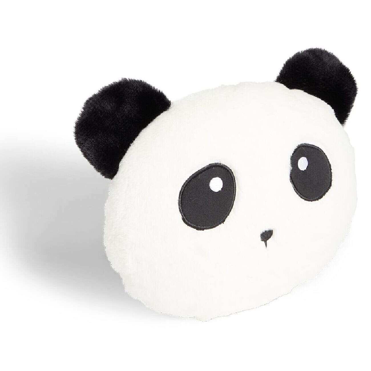 Coussin tête de koala polyester noir et blanc Ø33cm