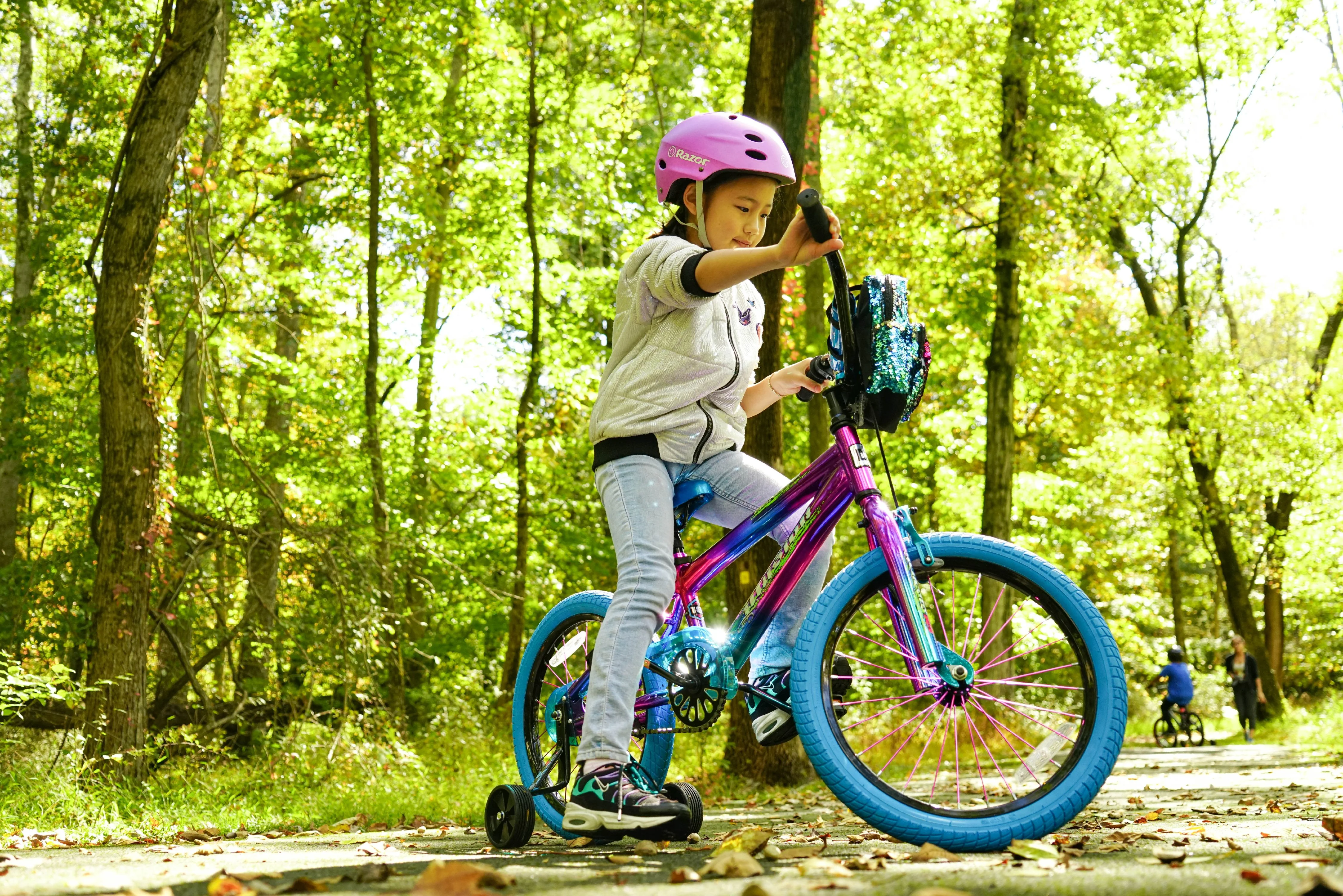 18" Illusion Girl's Child Bike, Blue/Purple Image 9