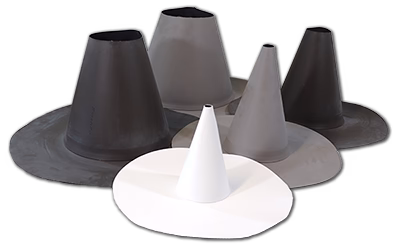 Flashco PVC Small Short Conical Closed Pipe Flashing Roof Boot, 0.5–2.0 in, Gray (17FCBPSSGY)