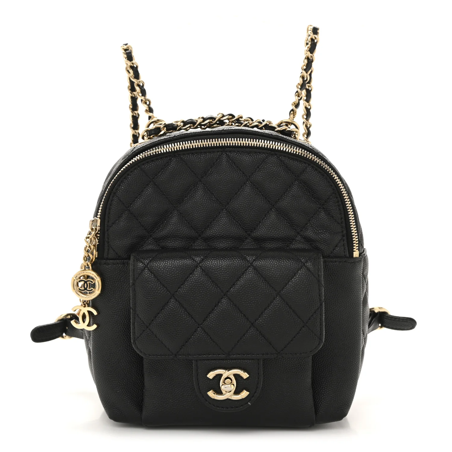 Caviar Quilted Small CC Day Backpack Black