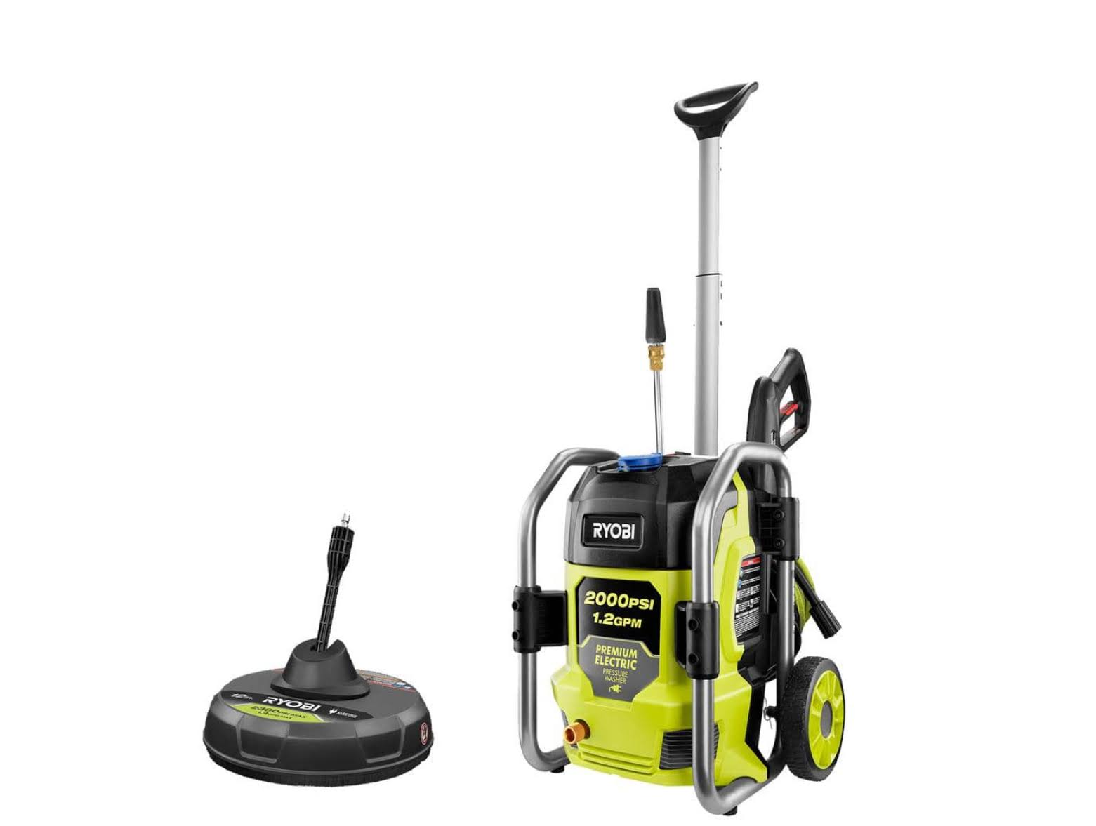 Ryobi RY142022-SC 2000 PSI 1.2 GPM Cold Water Electric Pressure Washer with Surface Cleaner
