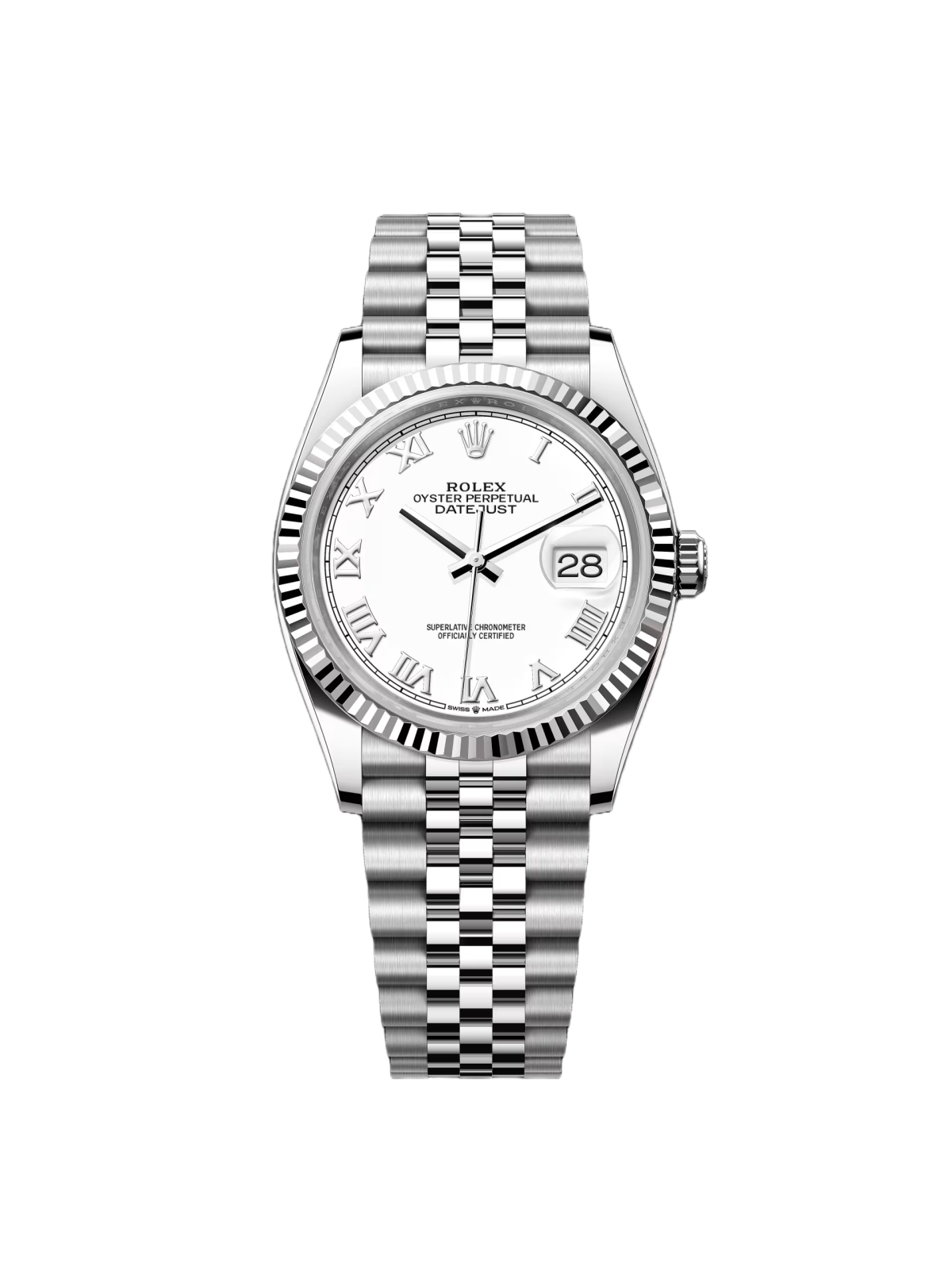 【Super Clone】RLX  Datejust 36mm 126234 White Roman Dial Oyster Stainless Steel Mens