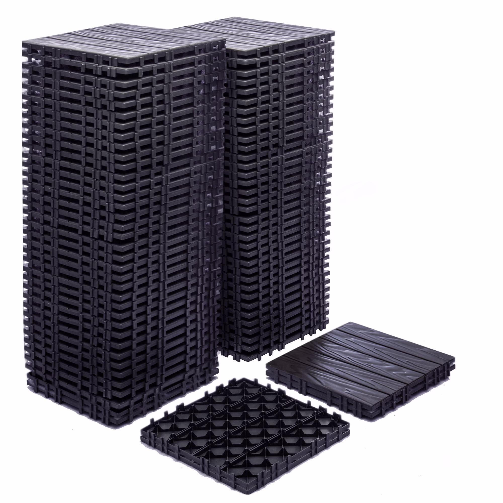 76-Pack Plastic Interlocking Deck Tiles 68.80 Sq.Ft Outdoor Plastic Flooring Super Durable Waterproof All-Weather Indoor/Outdoor(Gray)