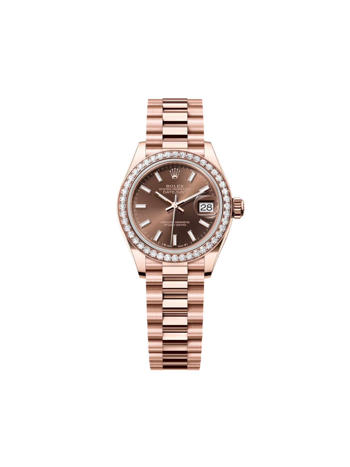 【Super Clone】RLX  Lady-Datejust 28mm 279135RBR Chocolate Dial Jubilee Bracelet