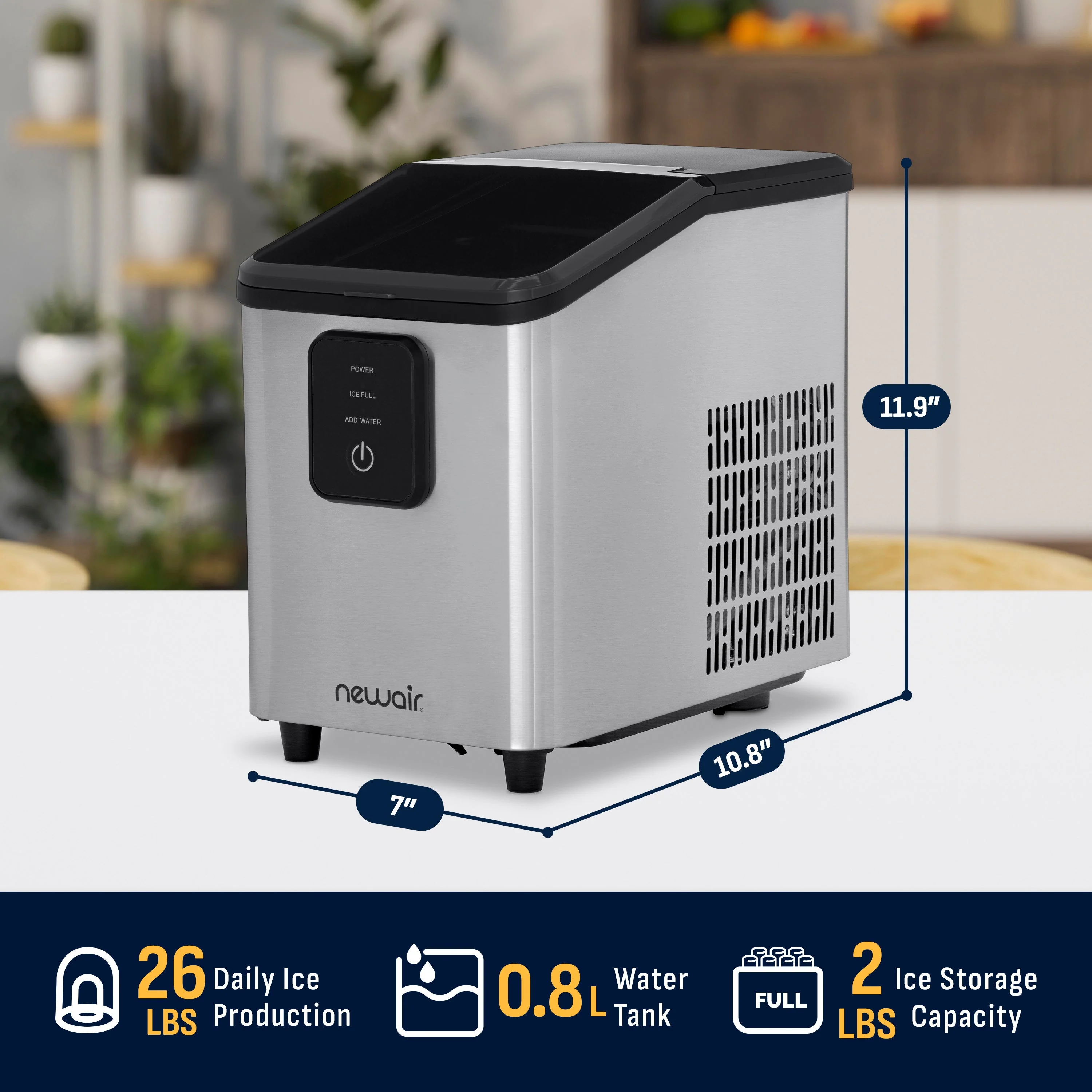 Newair Countertop Ice Maker, Bullet Ice