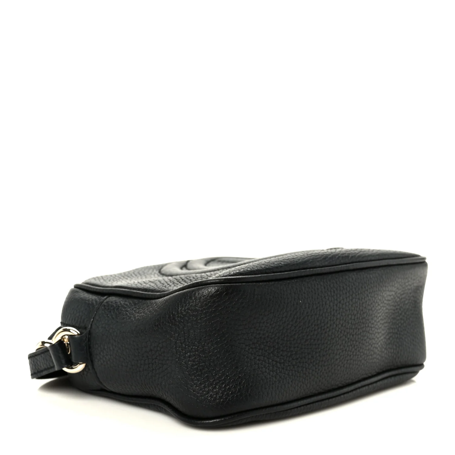 Pebbled Calfskin Small Soho Disco Bag Black