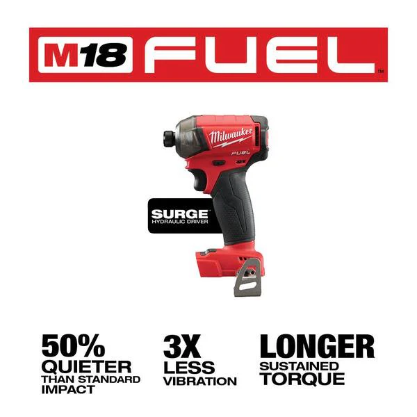 M18 FUEL SURGE 18V Lithium Ion Brushless Cordless 1/4 in Hex Impact Driver w/One 5 0Ah and One 2 0Ah Battery Charger Image 3
