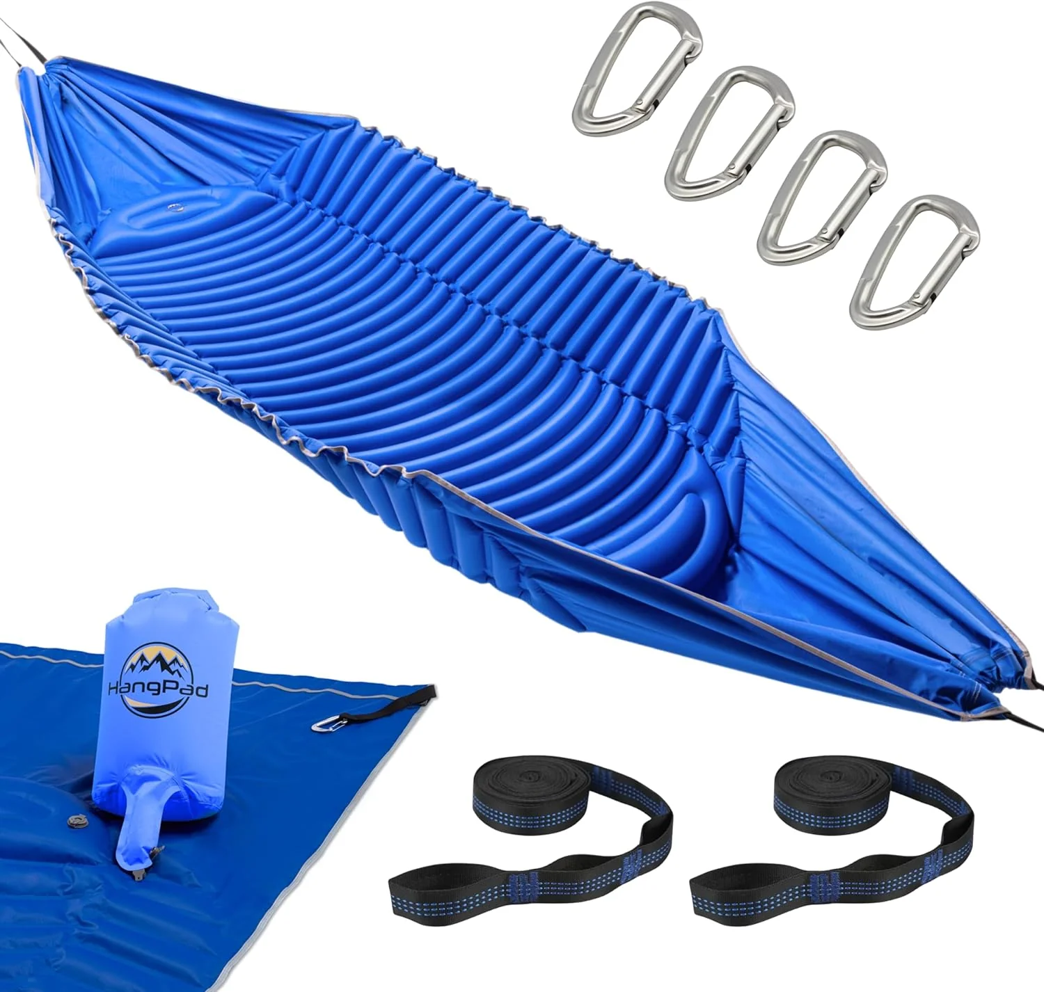 Lnsulated Hammock, Double-Wide Camping Sleeping Pad & Waterproof Beach Blanket All in One - Features Built-in Adjustable Pillow, Carabiners, Tree Straps & Waterproof QuickPump™ Stuff Sack