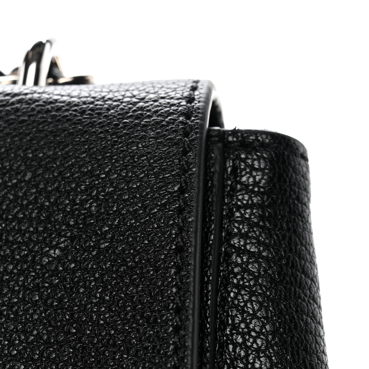 Glossy Goatskin Small Lily Flap Black
