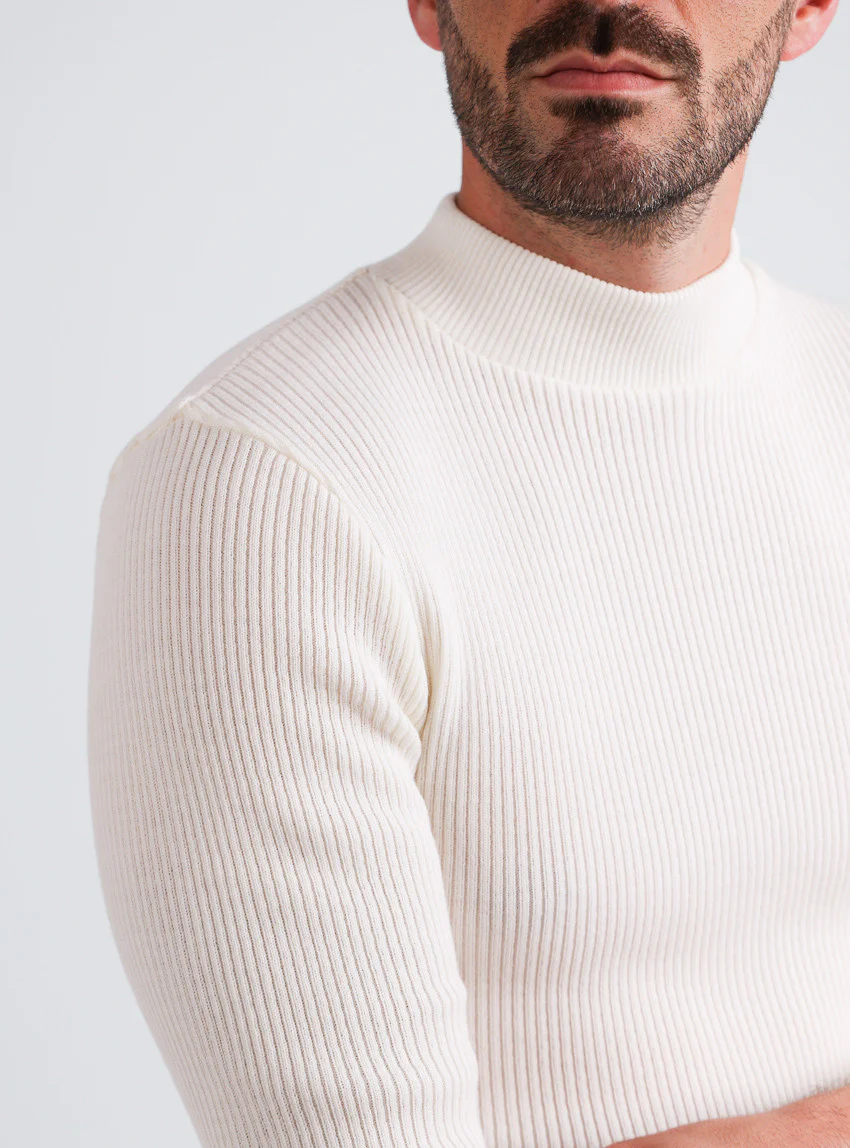 Pull homme 100% laine mérinos Blanc Naturel
