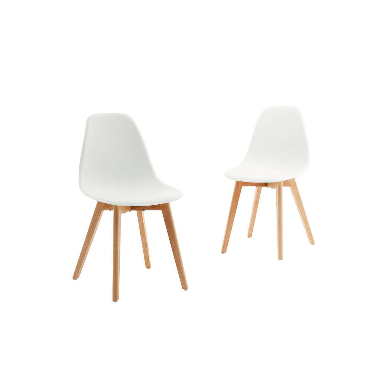 Chaise Chloé blanche pied couleur naturel x2