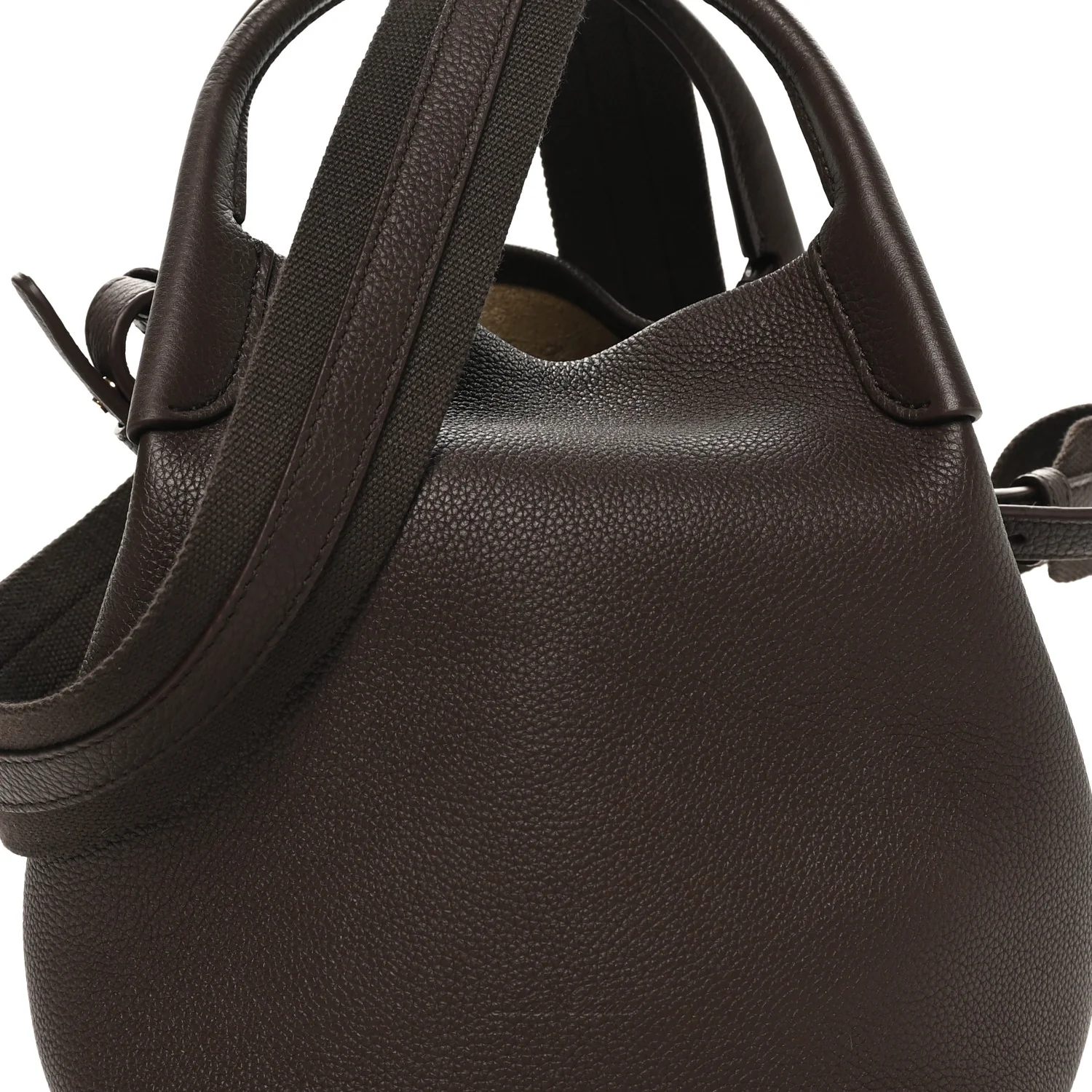 Grained Calfskin Micro Bale Bag Dark Chocolate Licorice