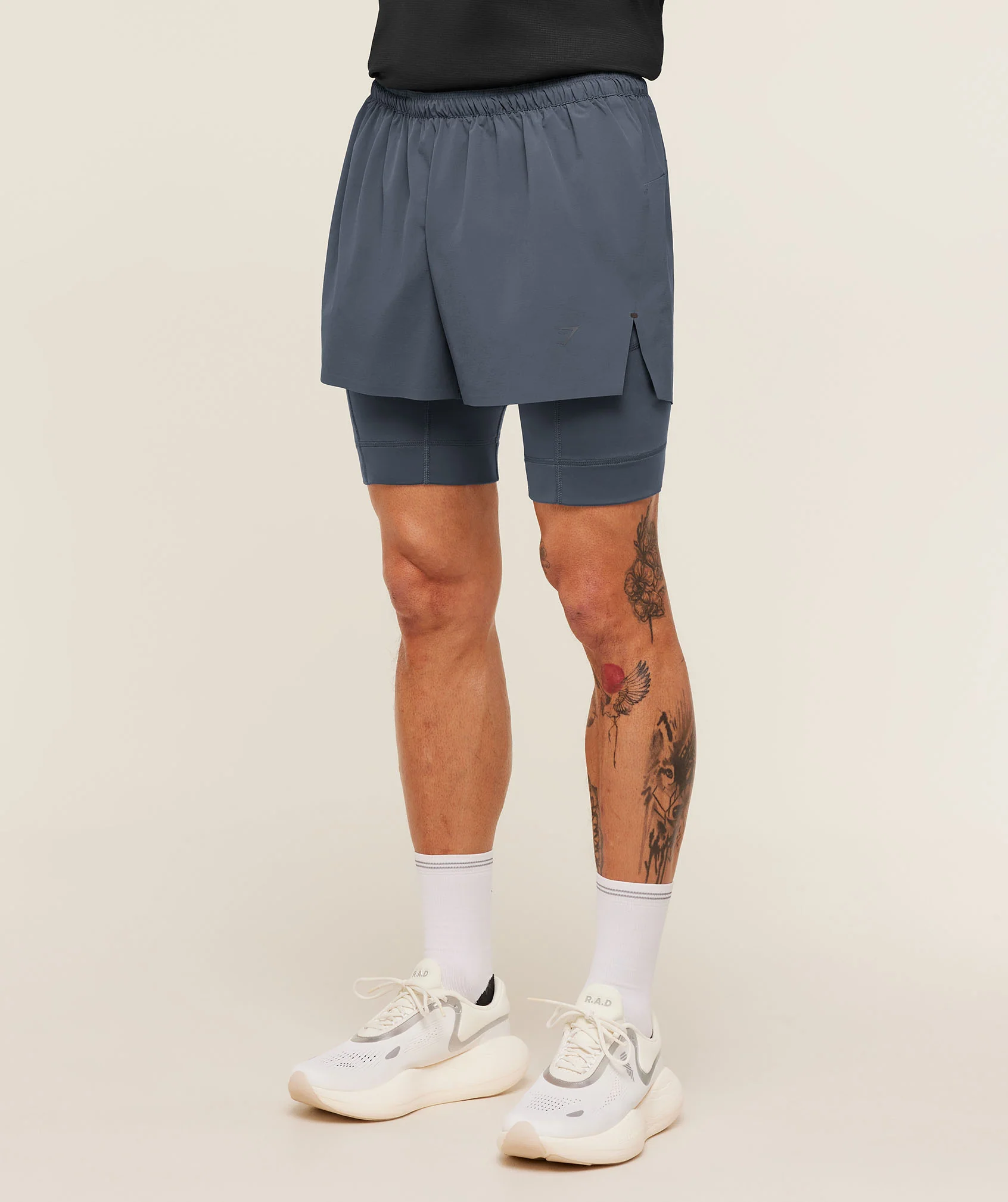 RUNNING ELITE 2-IN-1 5" SHORTS - Titanium Blue