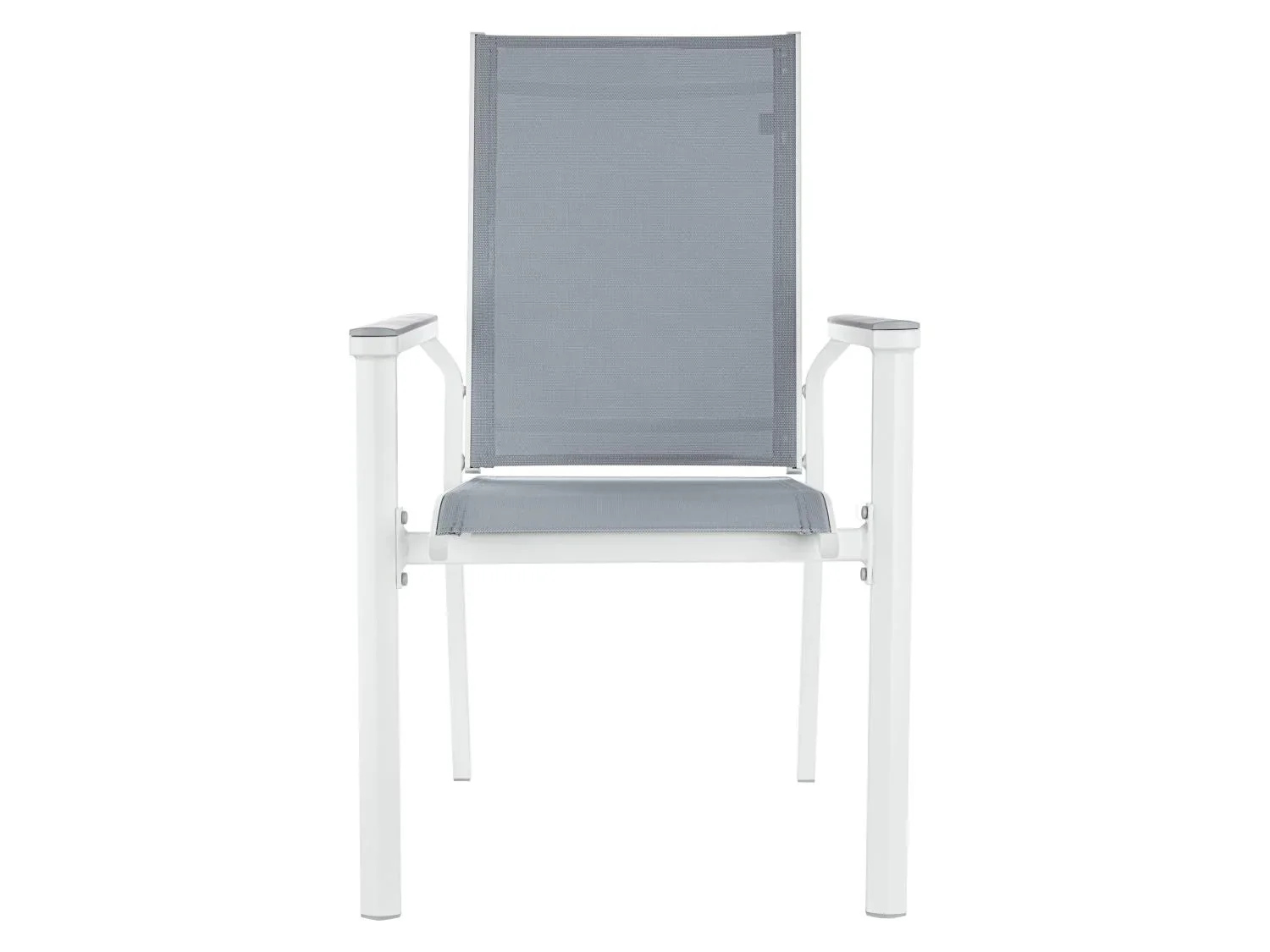 LIVARNO home Chaise empilable en aluminium Houston, blanc/gris clair