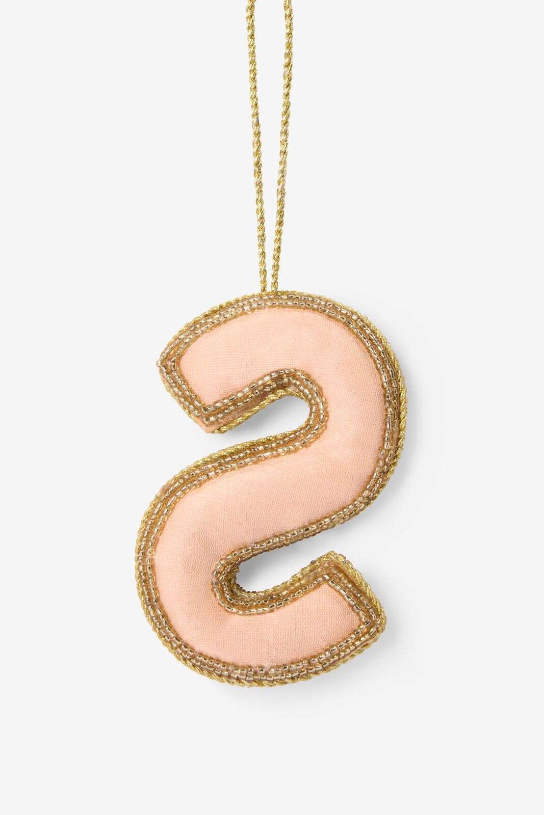 Lichtroze kersthanger letter S