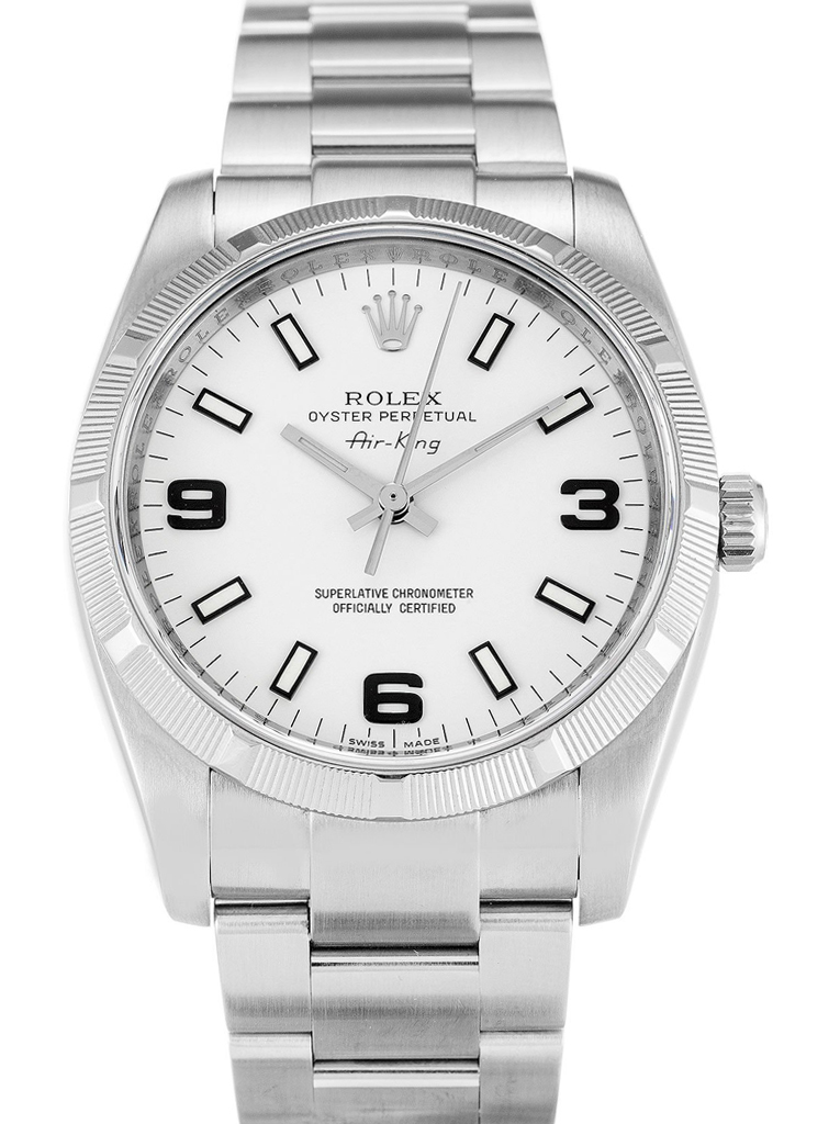 [super clone]Rolex Air-King 34mm White Dial 114210