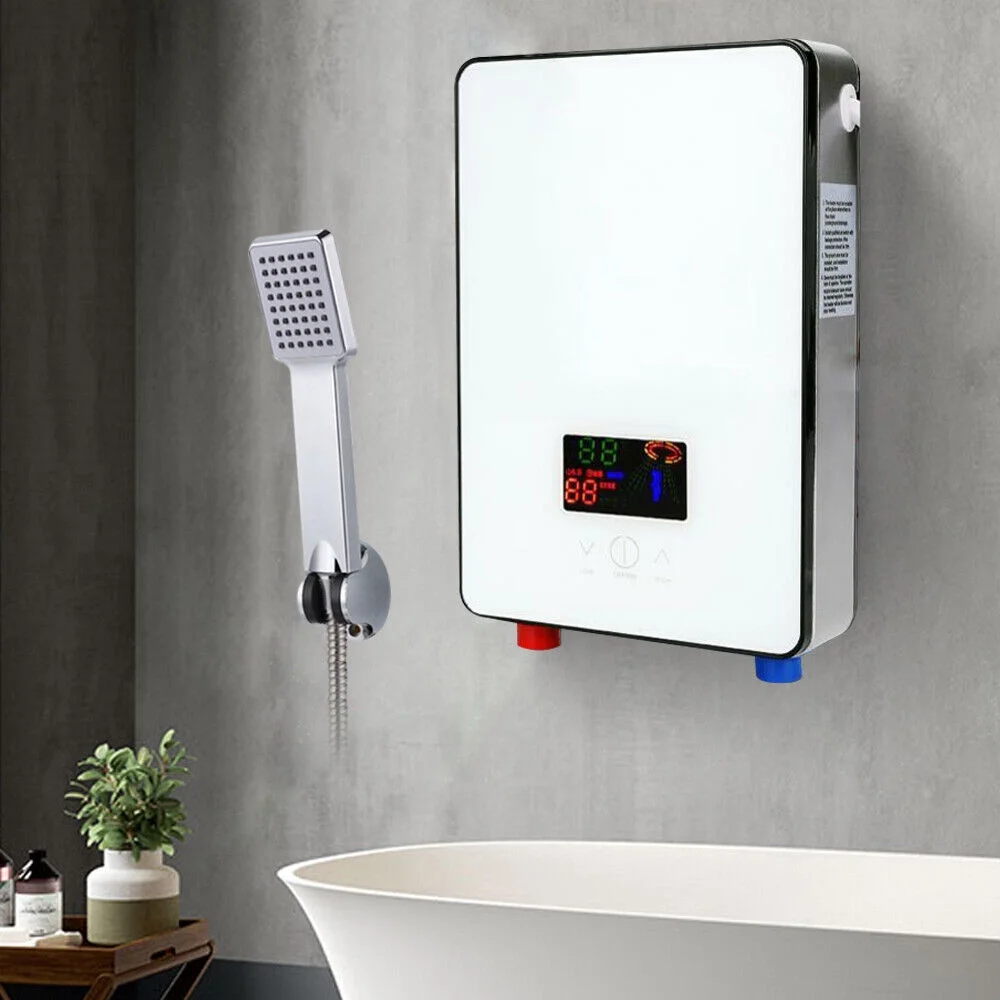 4500W Whole House Electric Water Heater Tankless Instant Water Heater with Shower Head 110V 30 - 55